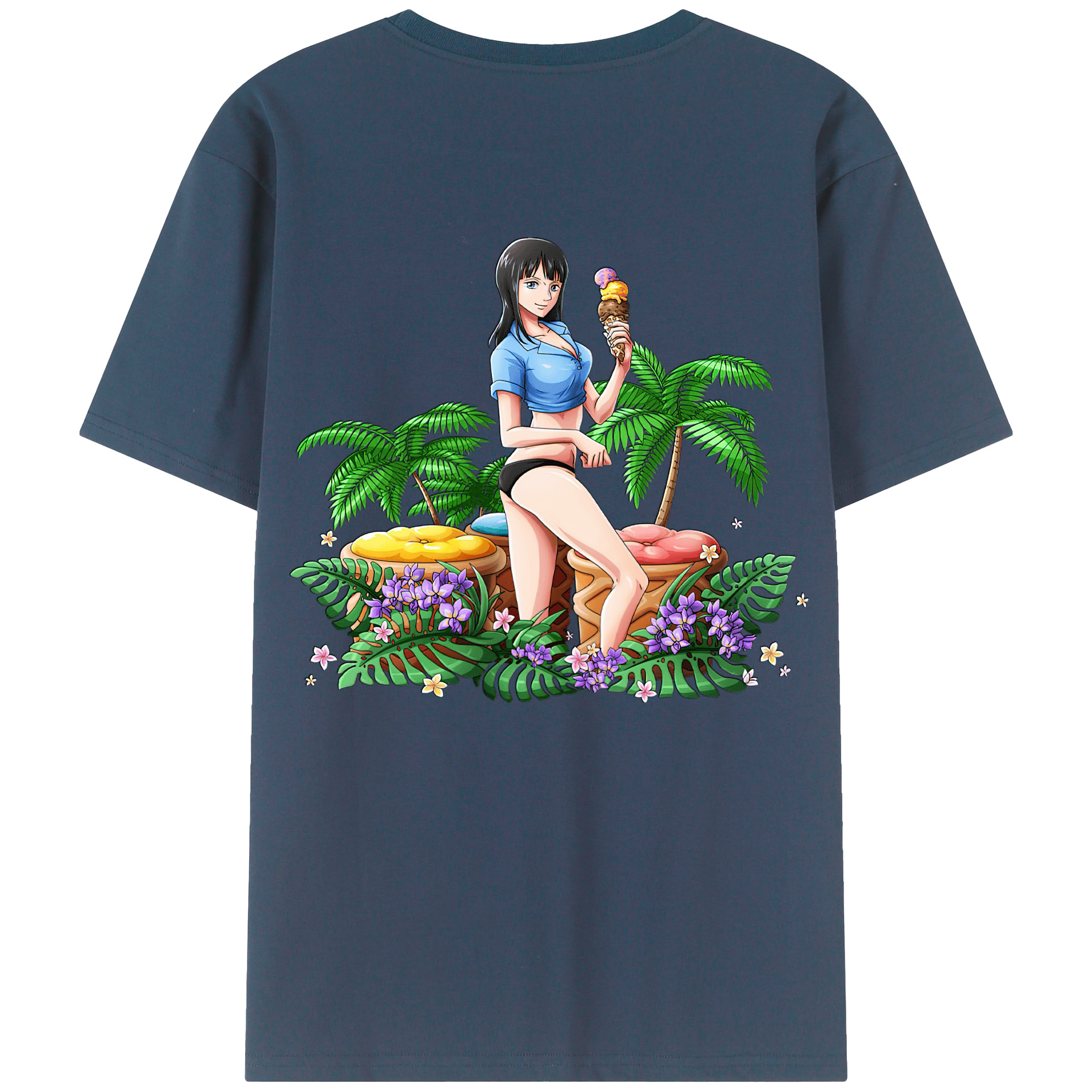 ワンピース ニコ・ロビン ONE PIECE Nico Robin レディース半袖Tシャツ(バックプリント)