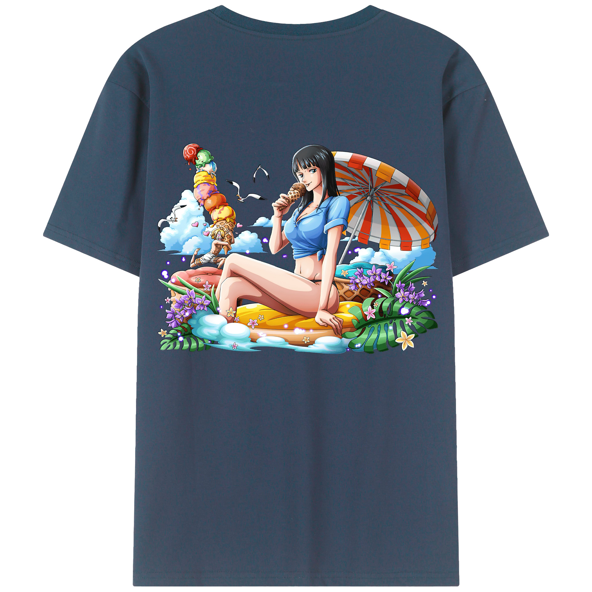 ワンピース ニコ・ロビン ONE PIECE Nico Robin レディース半袖Tシャツ(バックプリント)