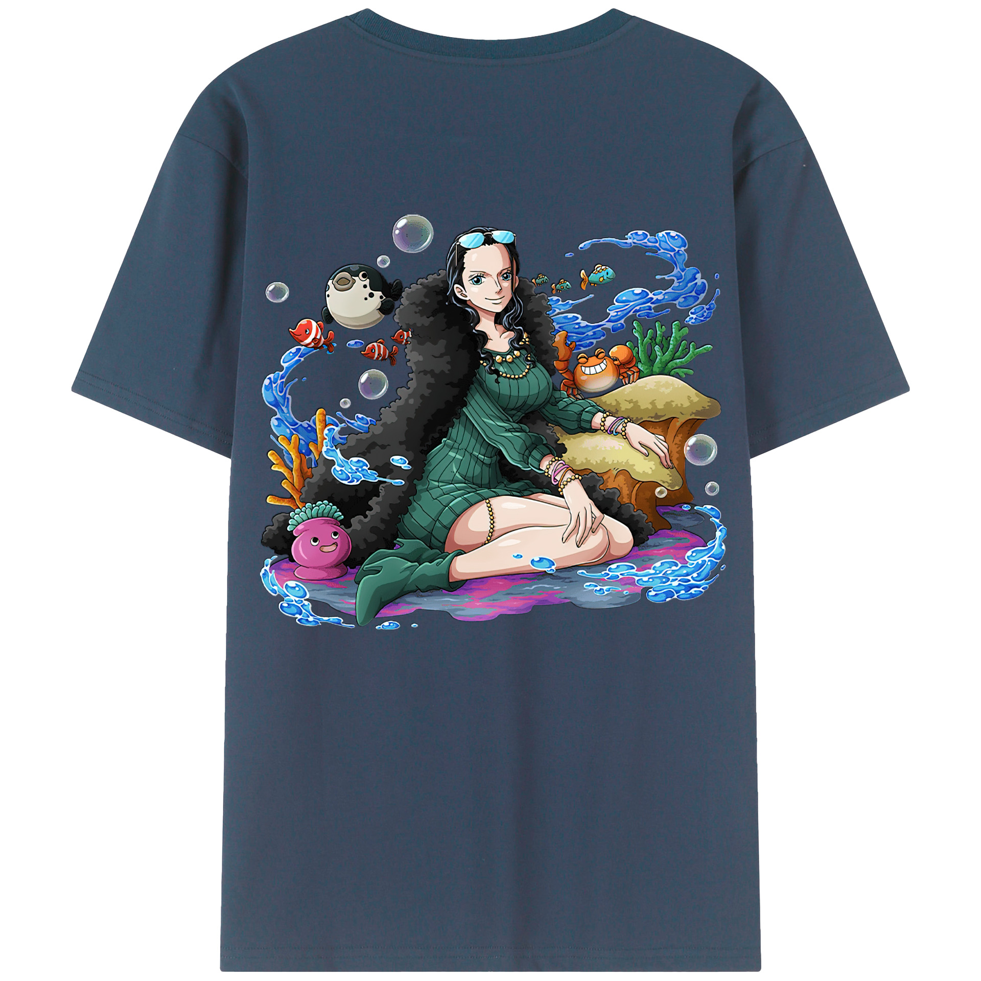 ワンピース ニコ・ロビン ONE PIECE Nico Robin レディース半袖Tシャツ(バックプリント)