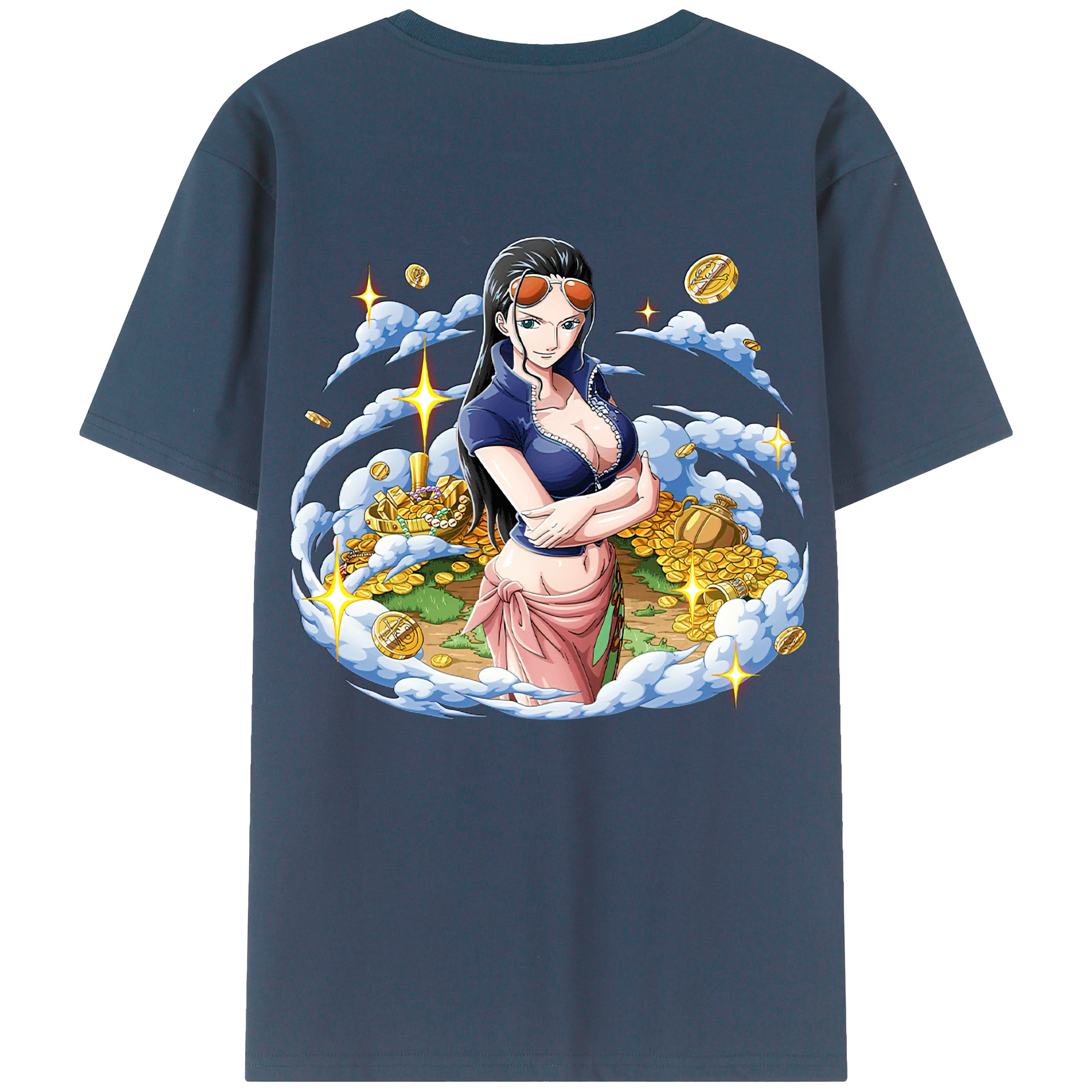 ワンピース ニコ・ロビン ONE PIECE Nico Robin レディース半袖Tシャツ(バックプリント)