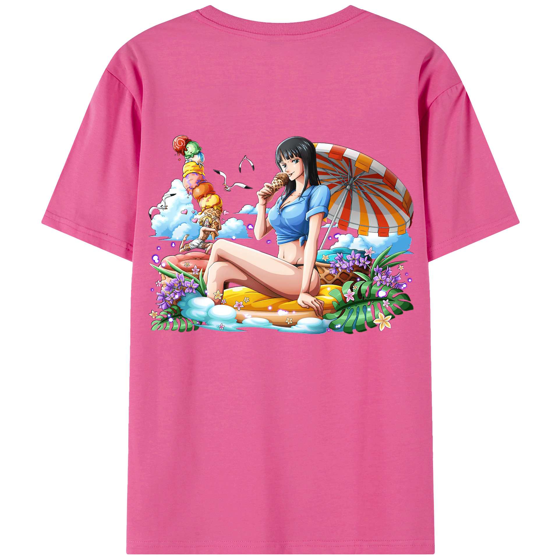 ワンピース ニコ・ロビン ONE PIECE Nico Robin レディース半袖Tシャツ(バックプリント)