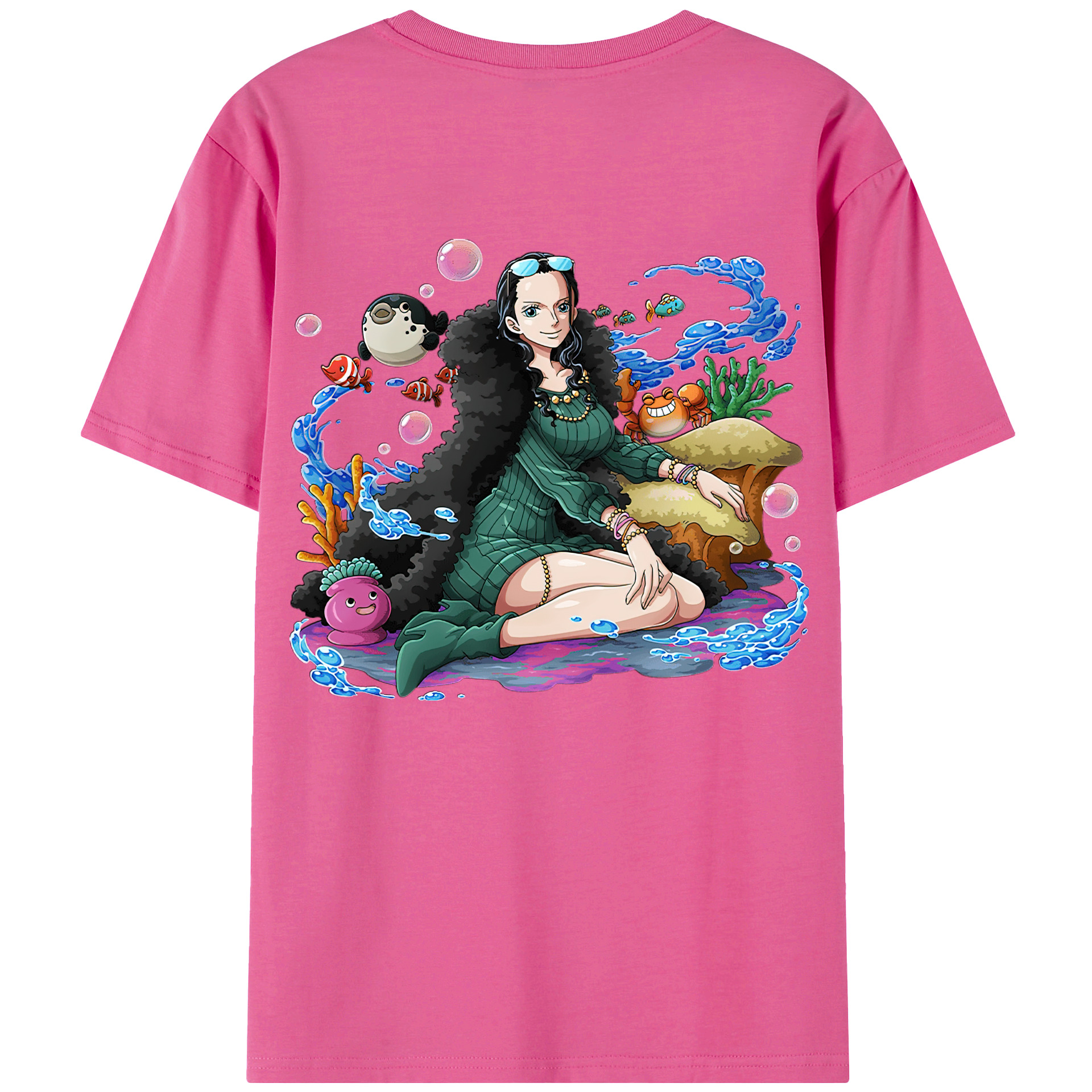 ワンピース ニコ・ロビン ONE PIECE Nico Robin レディース半袖Tシャツ(バックプリント)