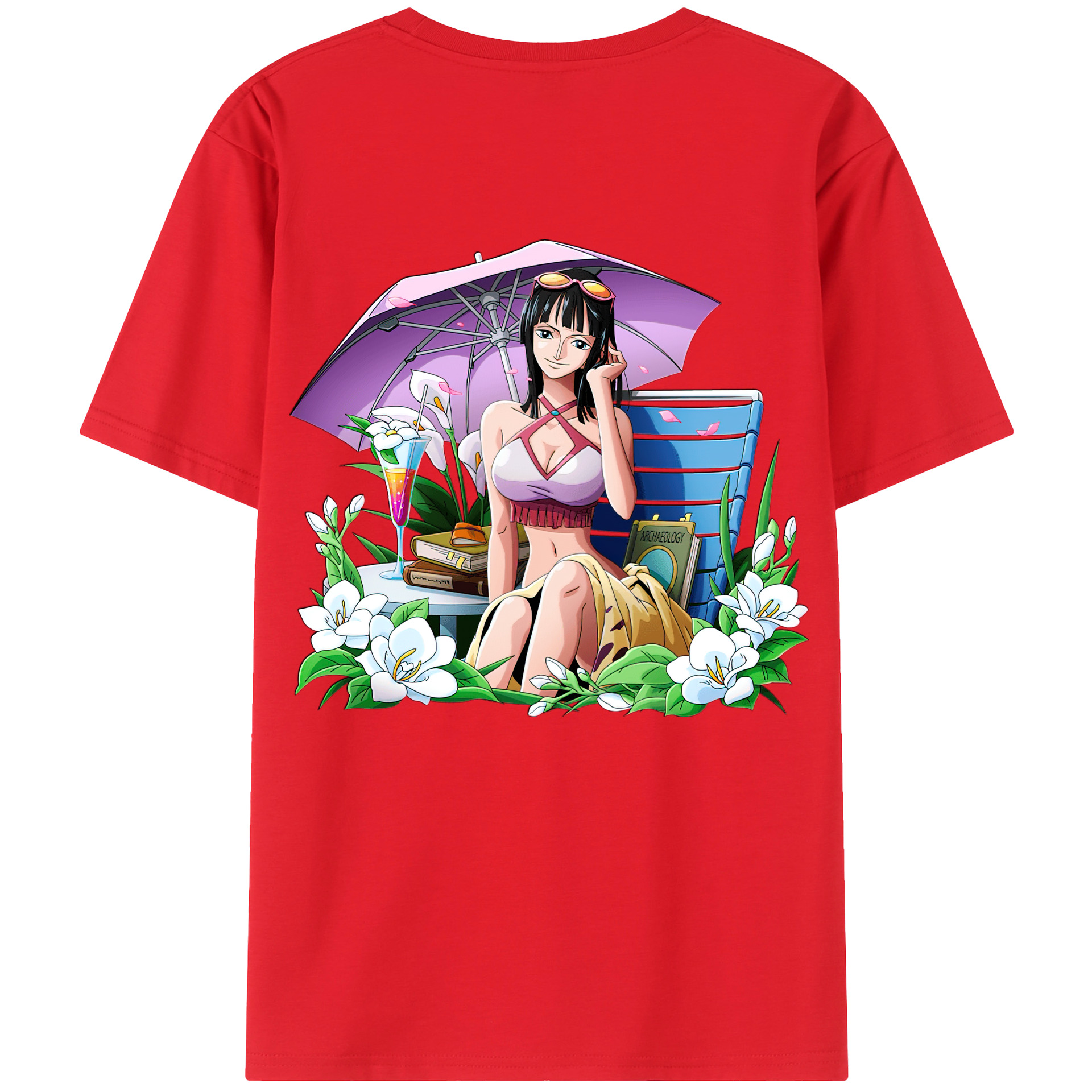 ワンピース ニコ・ロビン ONE PIECE Nico Robin レディース半袖Tシャツ(バックプリント)