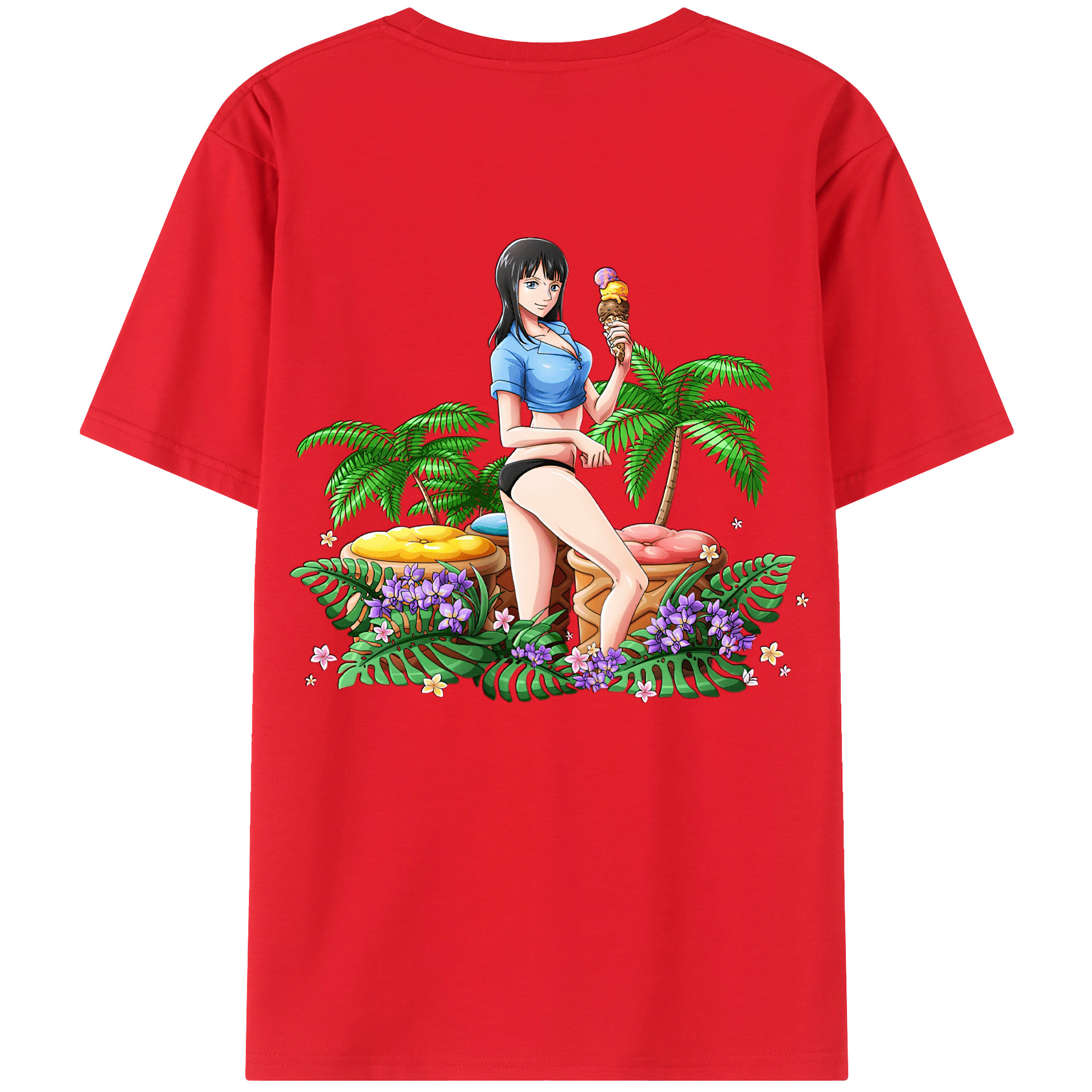 ワンピース ニコ・ロビン ONE PIECE Nico Robin レディース半袖Tシャツ(バックプリント)