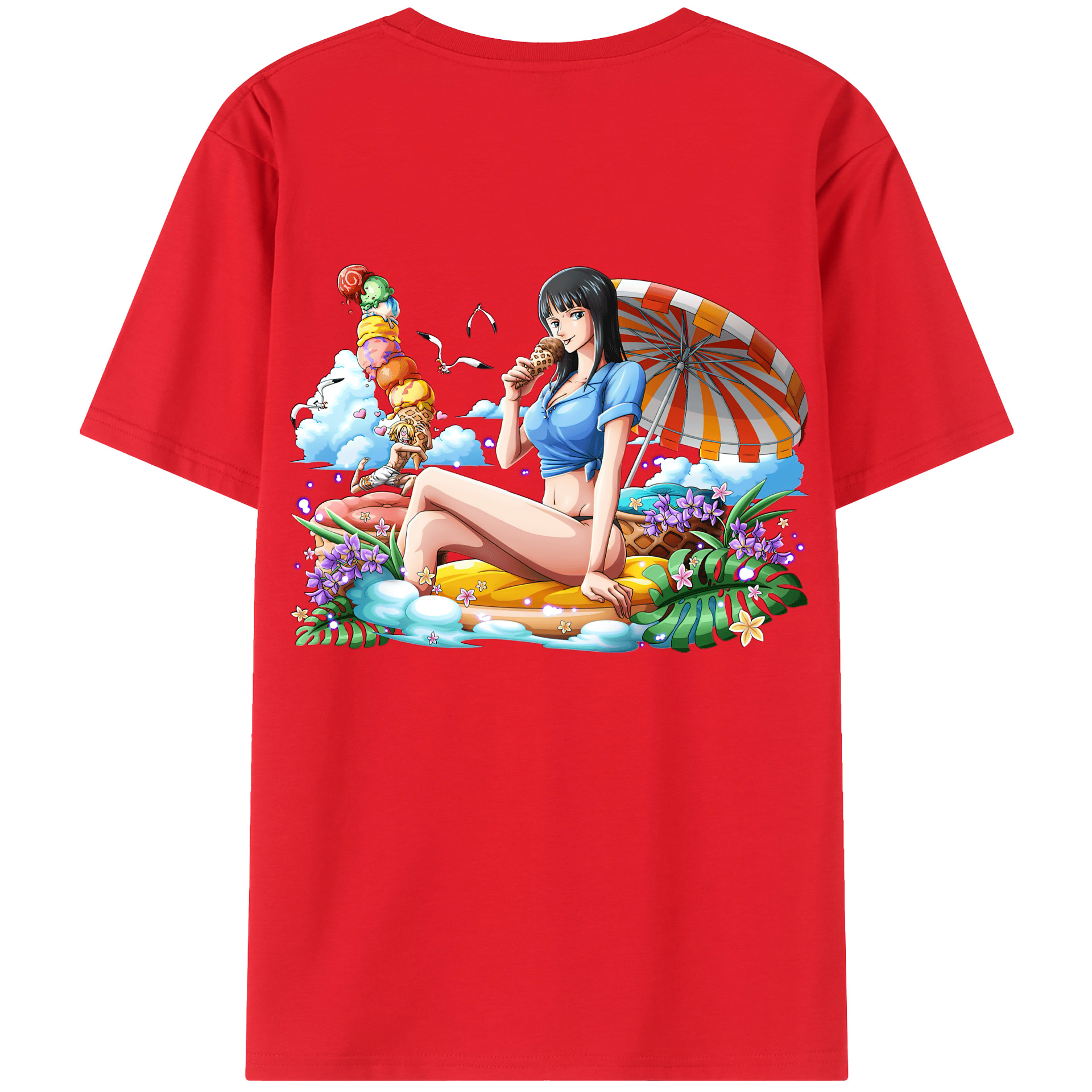 ワンピース ニコ・ロビン ONE PIECE Nico Robin レディース半袖Tシャツ(バックプリント)