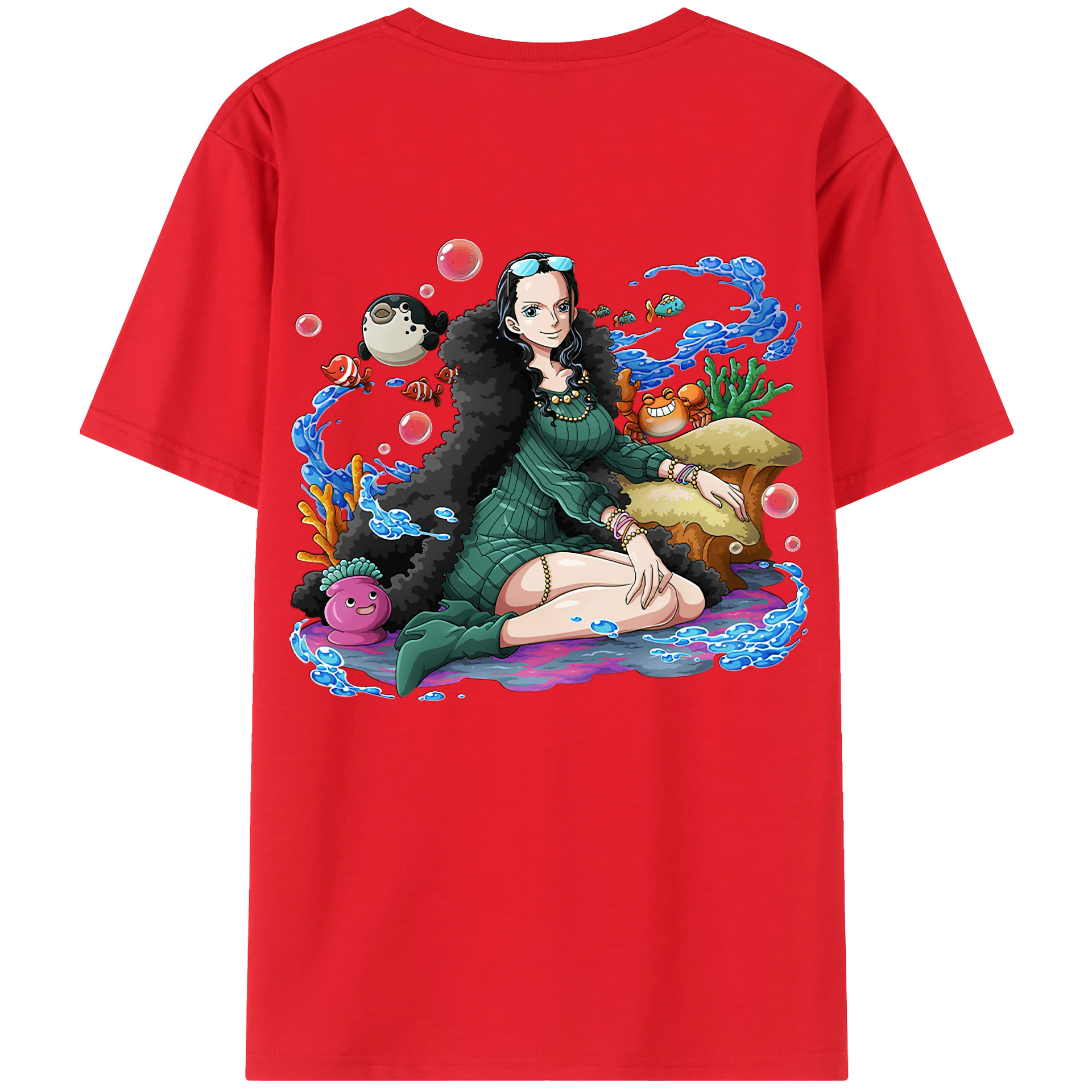 ワンピース ニコ・ロビン ONE PIECE Nico Robin レディース半袖Tシャツ(バックプリント)