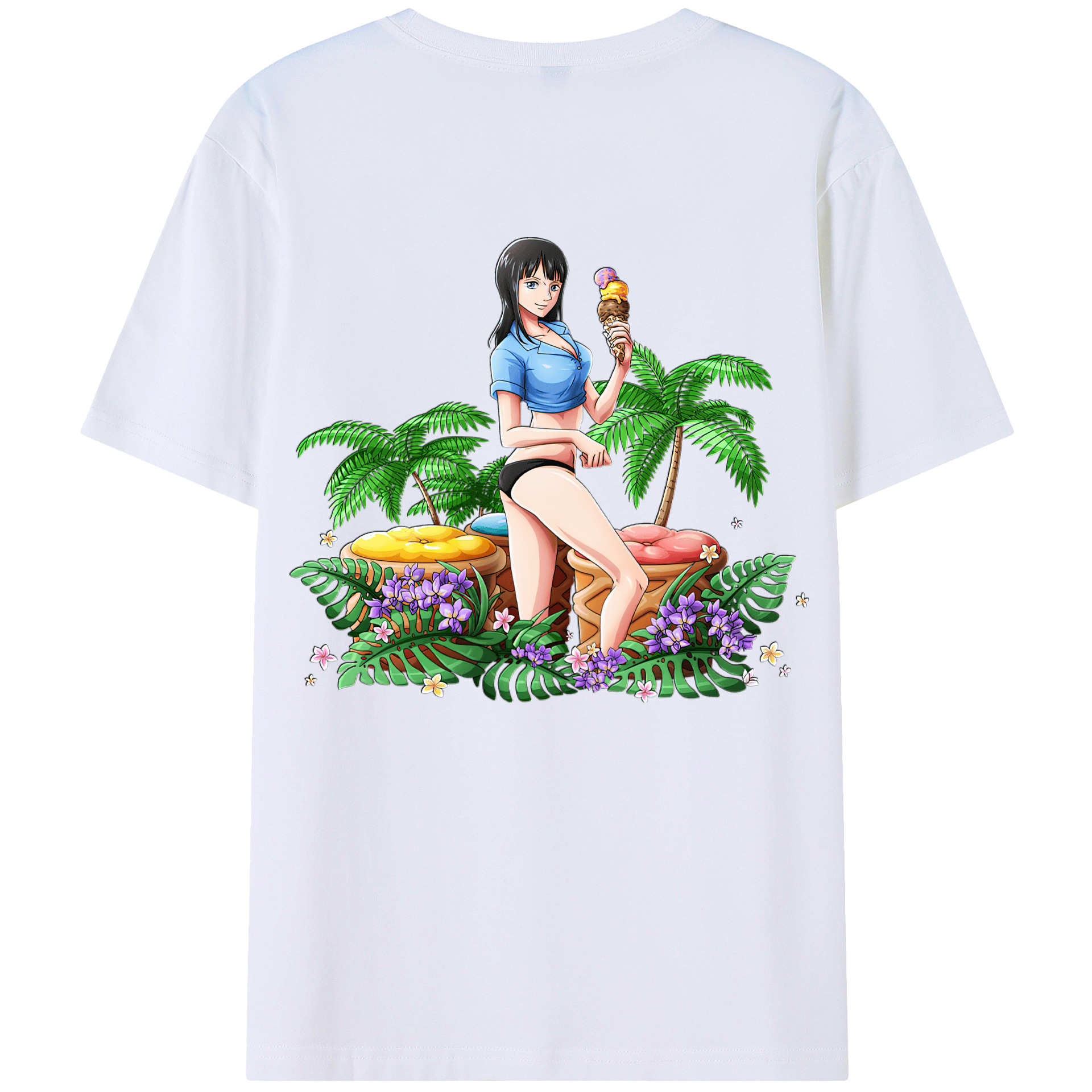 （画像用） ワンピース ニコ・ロビン ONE PIECE Nico Robin レディース半袖Tシャツ(バックプリント)