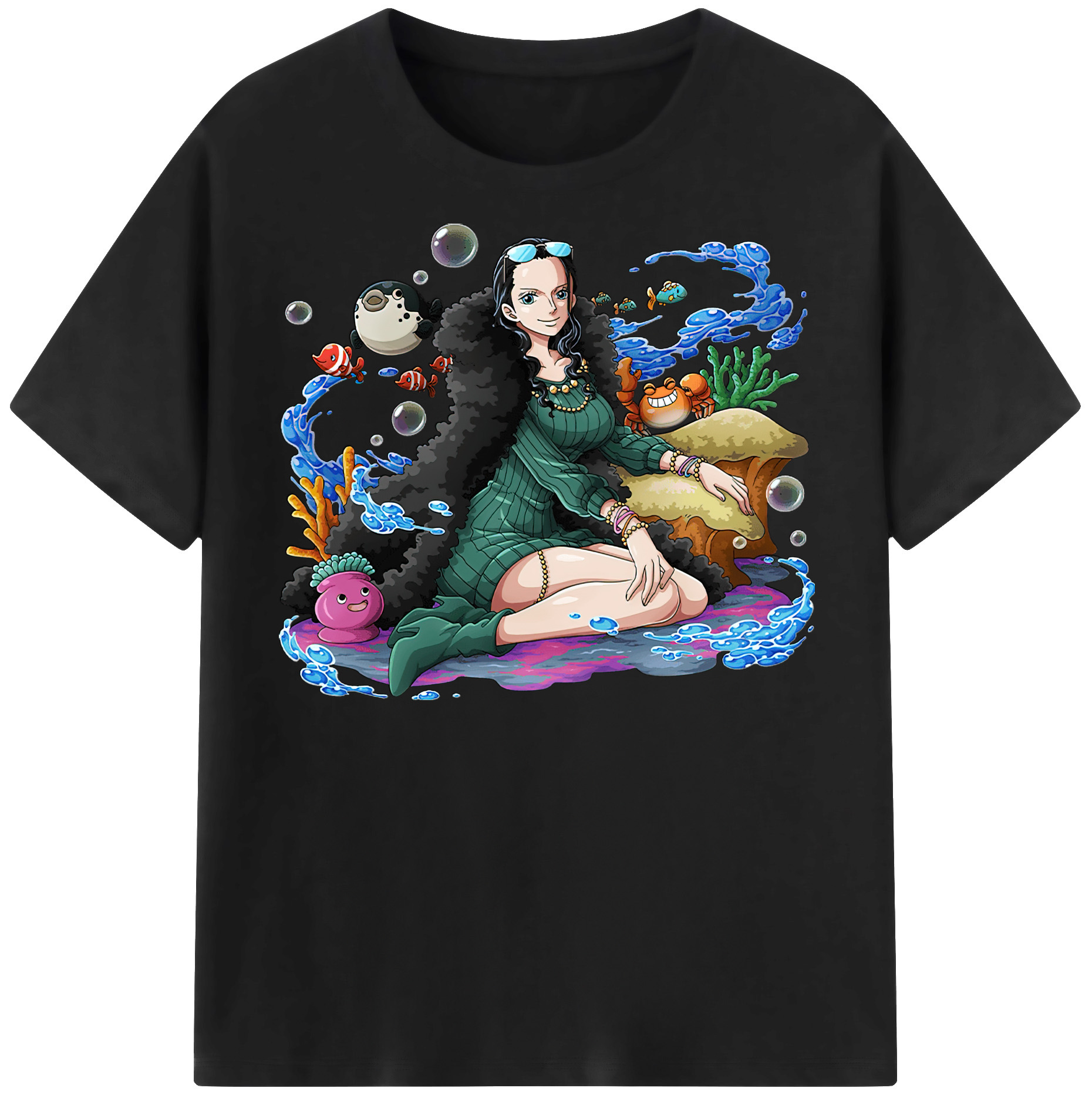 （画像用） ワンピース ニコ・ロビン ONE PIECE Nico Robin レディースカジュアルプリントTシャツ（綿100％）