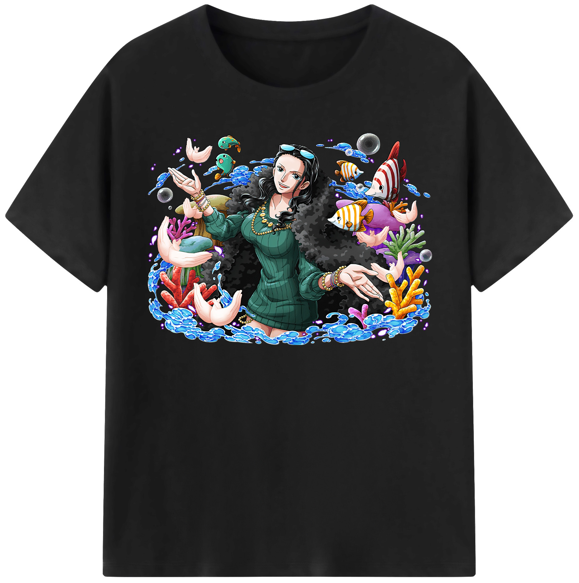 ワンピース ニコ・ロビン ONE PIECE Nico Robin レディースカジュアルプリントTシャツ（綿100％）