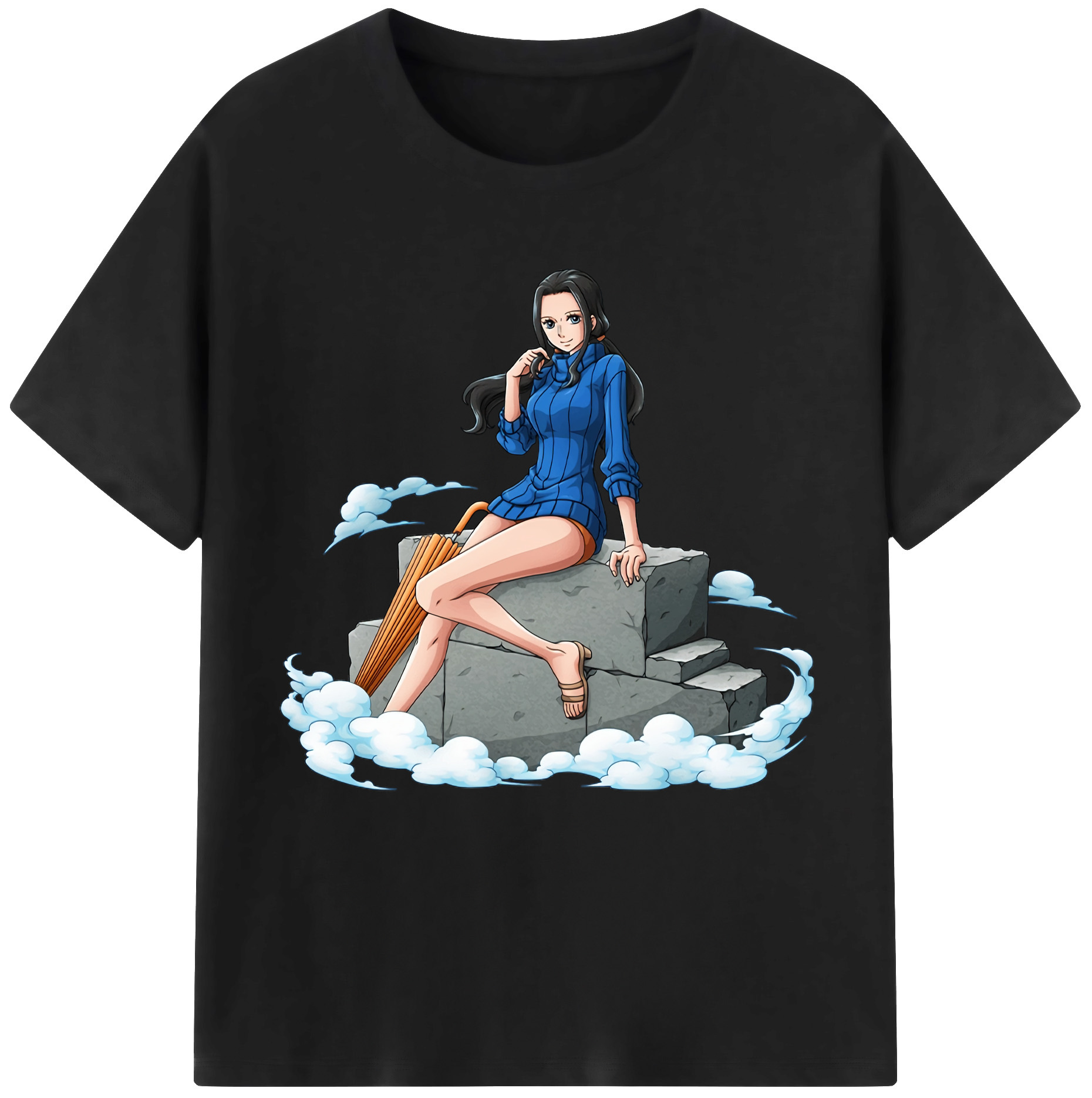 ワンピース ニコ・ロビン ONE PIECE Nico Robin レディースカジュアルプリントTシャツ（綿100％）