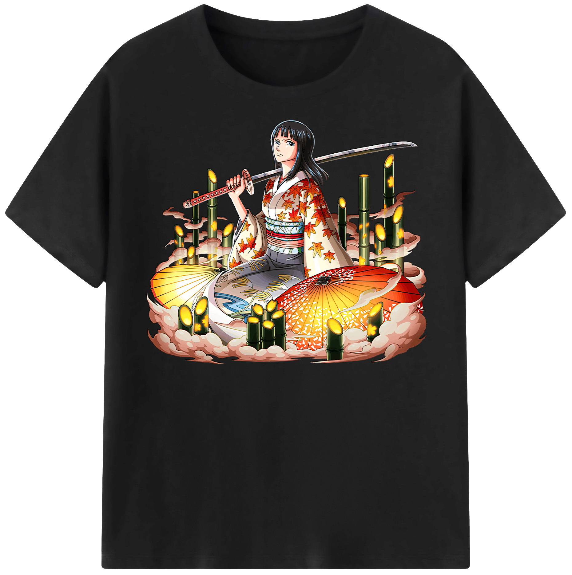 ワンピース ニコ・ロビン ONE PIECE Nico Robin レディースカジュアルプリントTシャツ（綿100％）