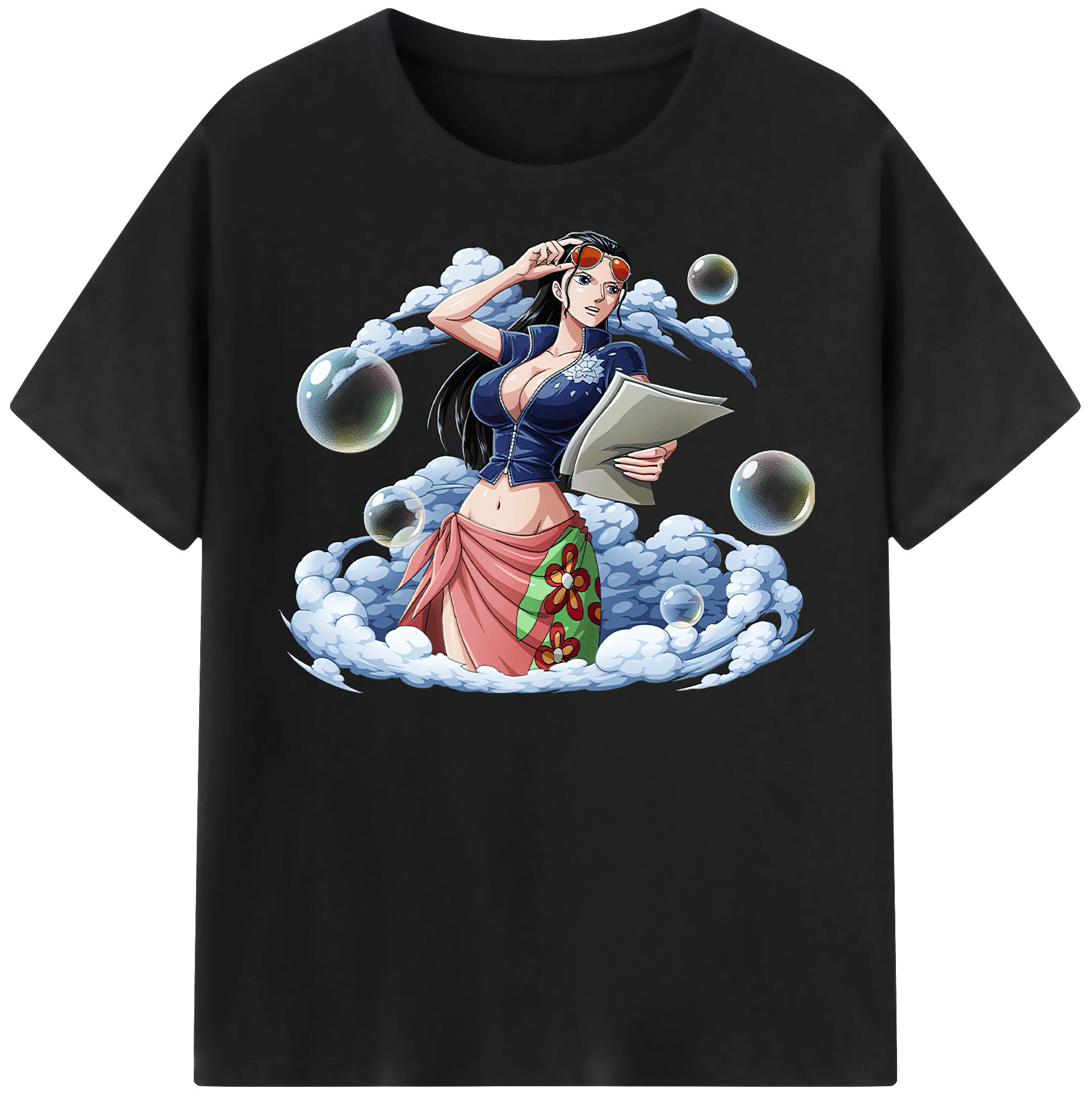ワンピース ニコ・ロビン ONE PIECE Nico Robin レディースカジュアルプリントTシャツ（綿100％）