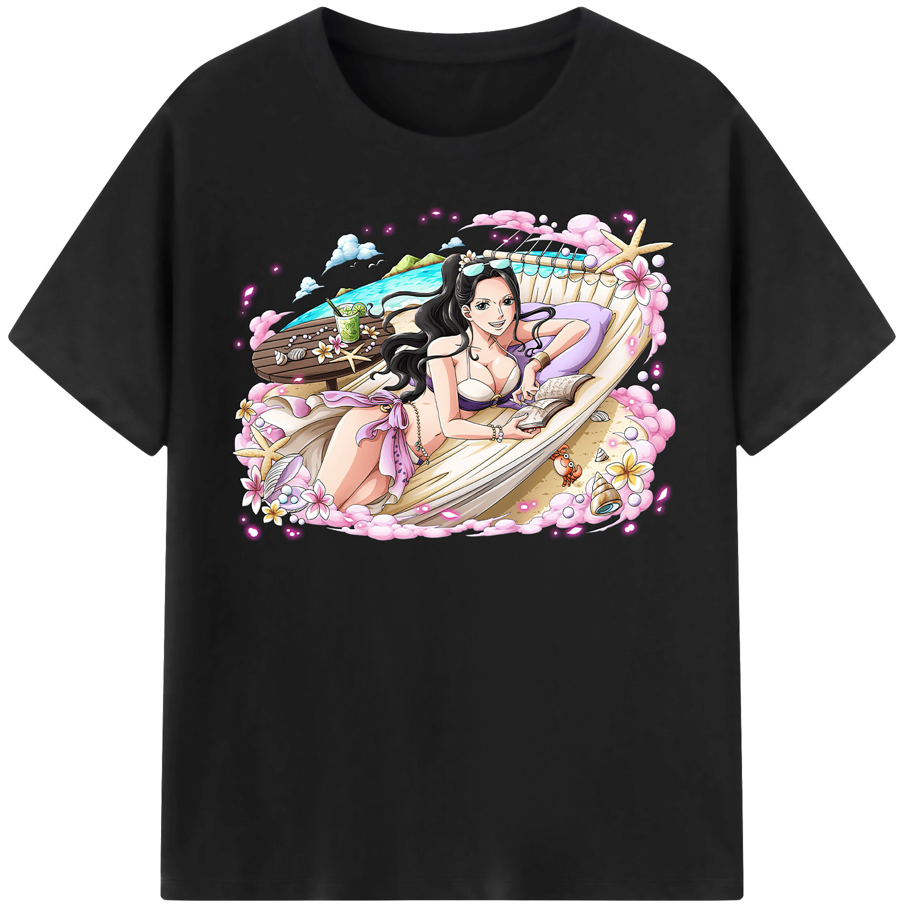 ワンピース ニコ・ロビン ONE PIECE Nico Robin レディースカジュアルプリントTシャツ（綿100％）