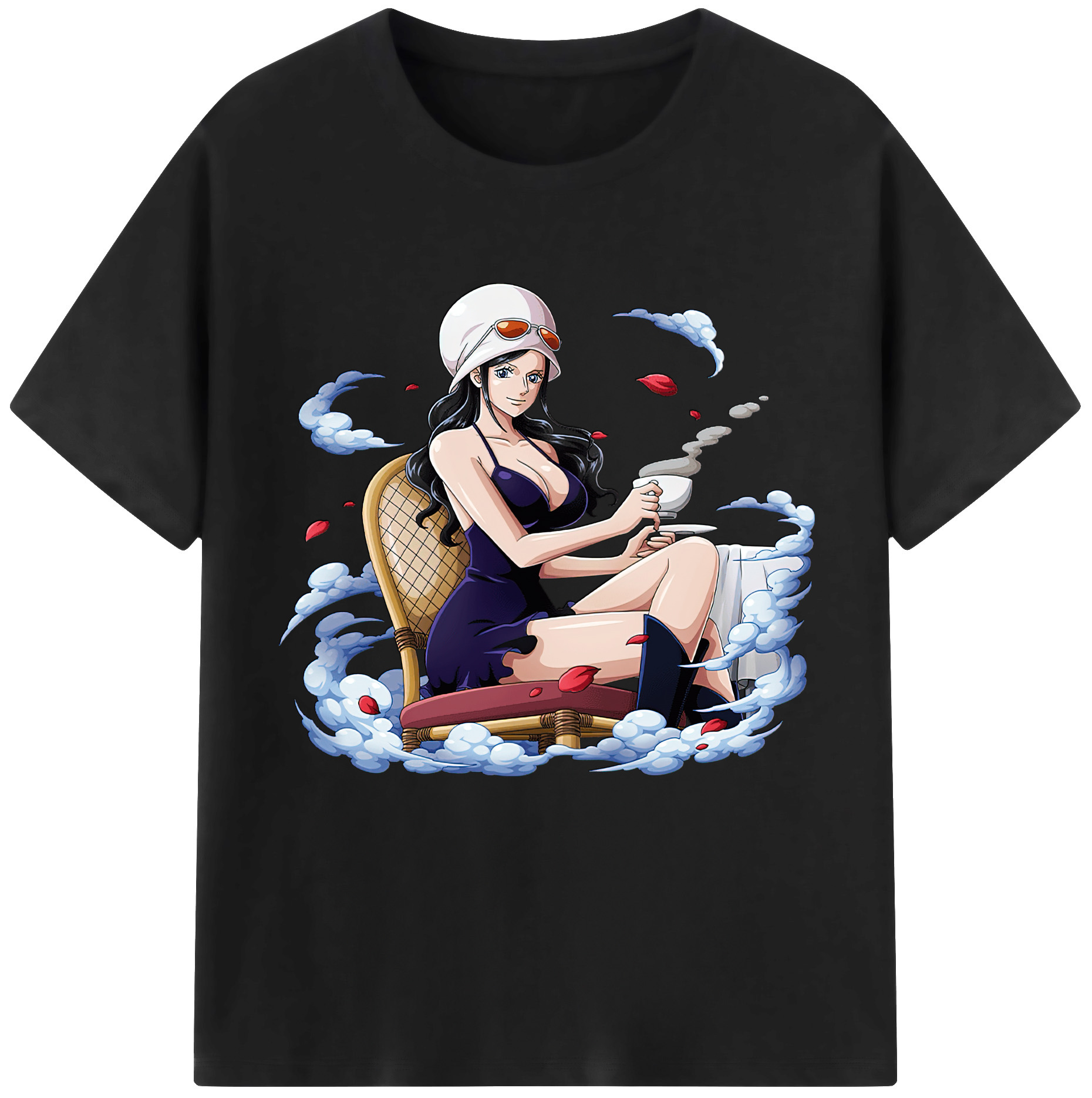 ワンピース ニコ・ロビン ONE PIECE Nico Robin レディースカジュアルプリントTシャツ（綿100％）