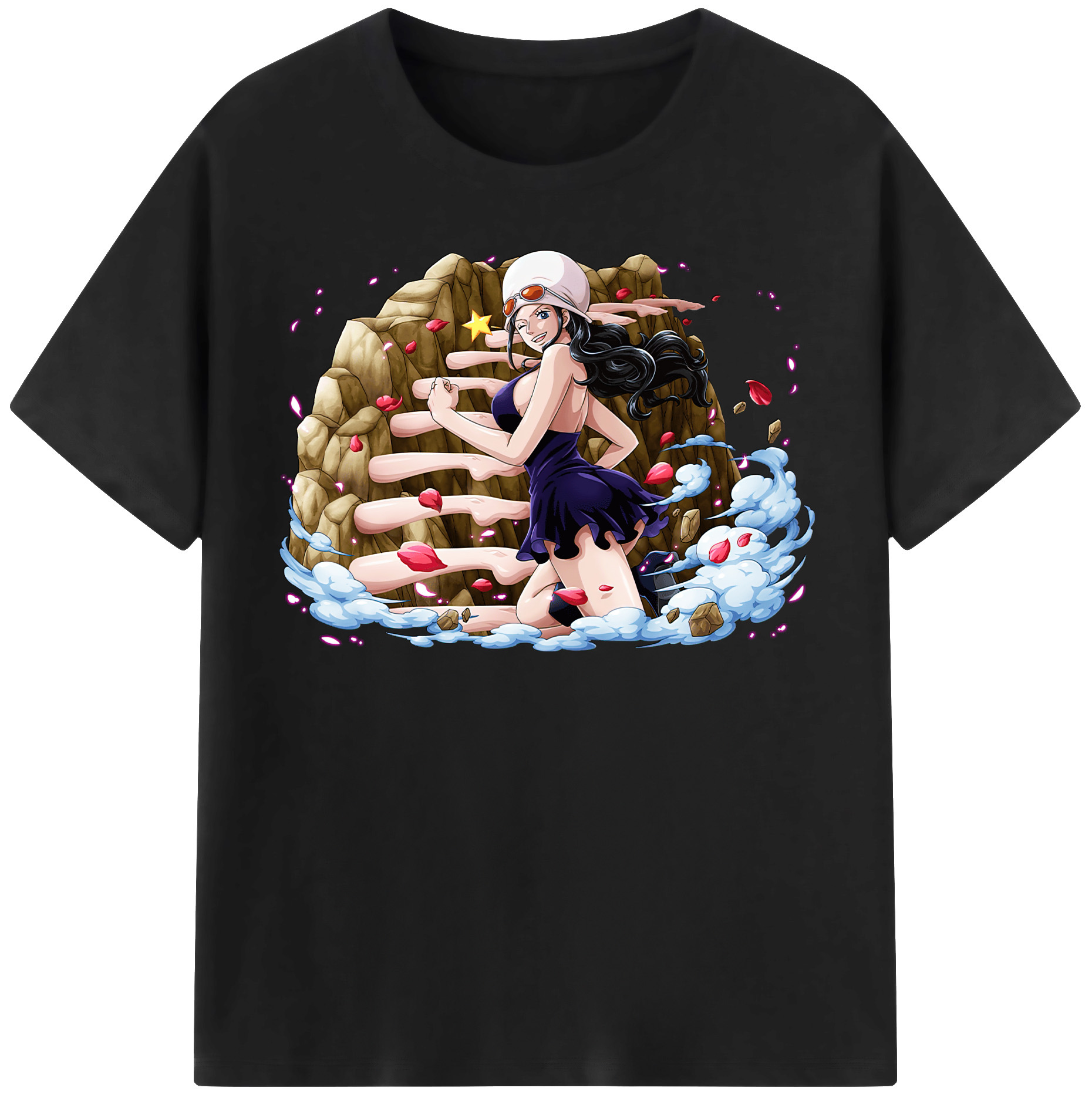 ワンピース ニコ・ロビン ONE PIECE Nico Robin レディースカジュアルプリントTシャツ（綿100％）