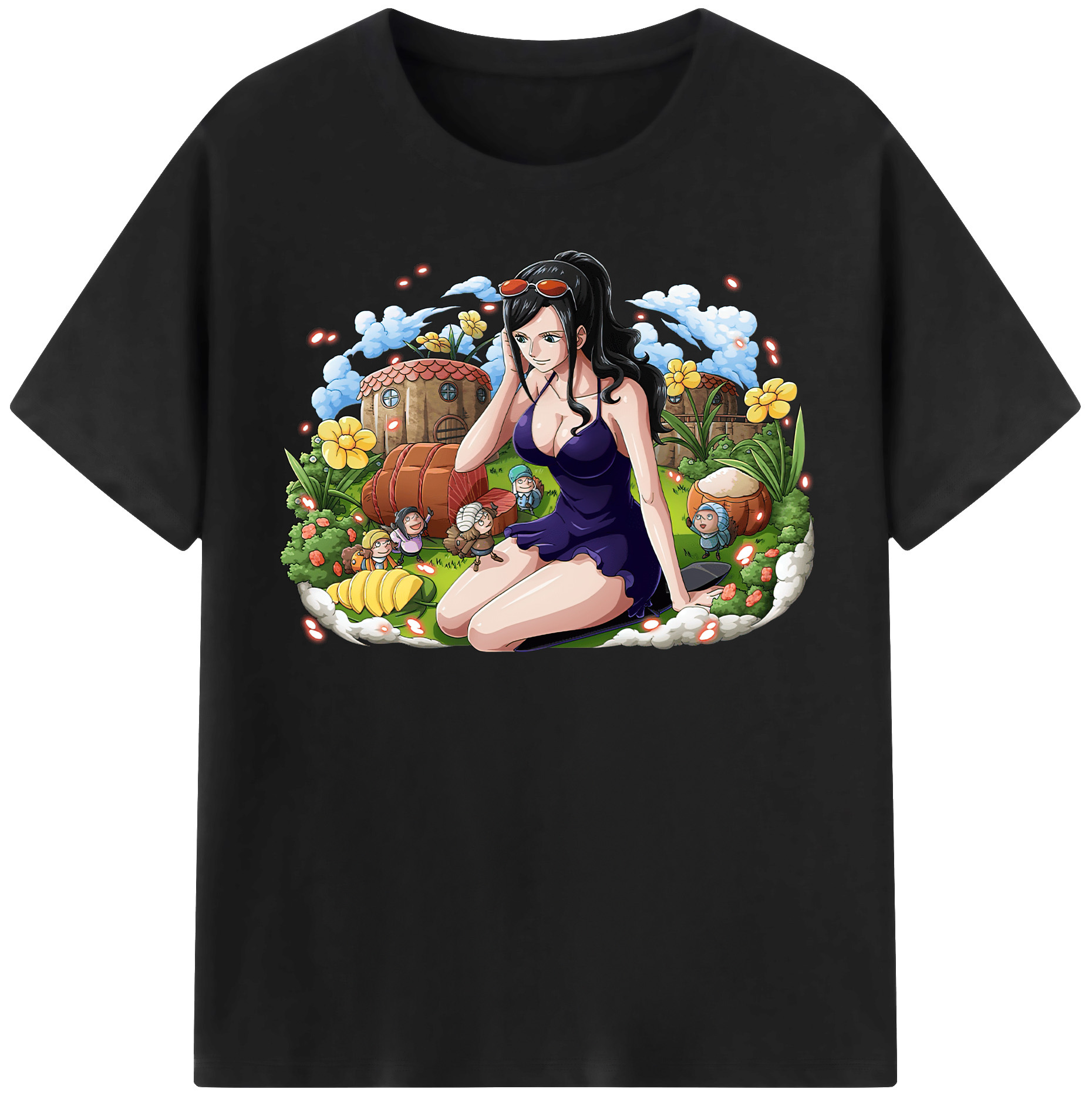 ワンピース ニコ・ロビン ONE PIECE Nico Robin レディースカジュアルプリントTシャツ（綿100％）