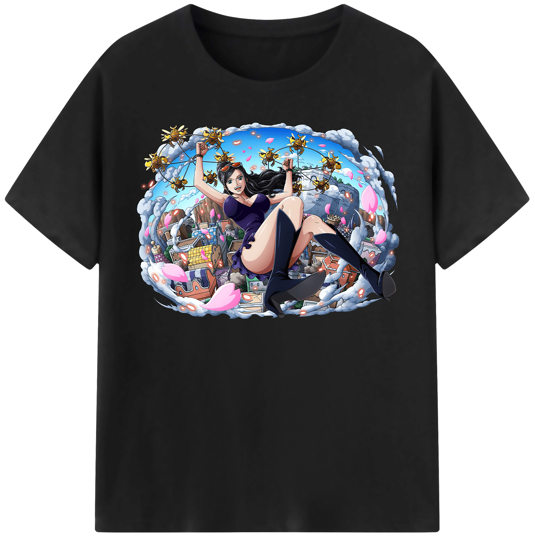 ワンピース ニコ・ロビン ONE PIECE Nico Robin レディースカジュアルプリントTシャツ（綿100％）