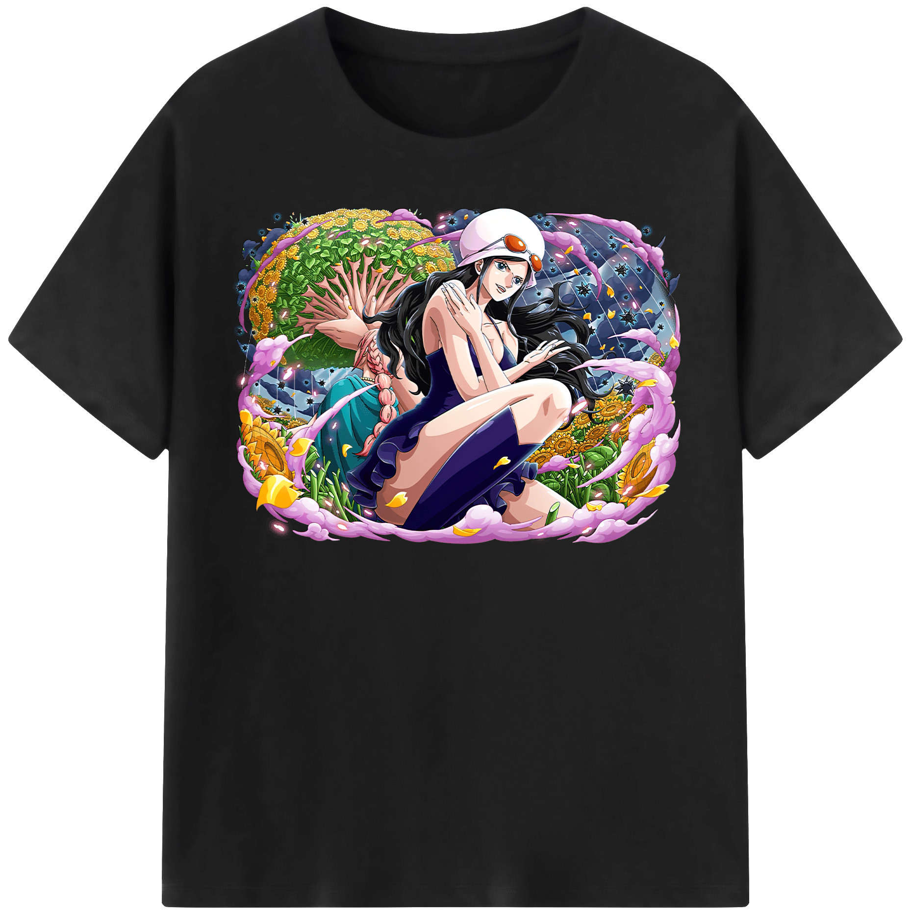 ワンピース ニコ・ロビン ONE PIECE Nico Robin レディースカジュアルプリントTシャツ（綿100％）