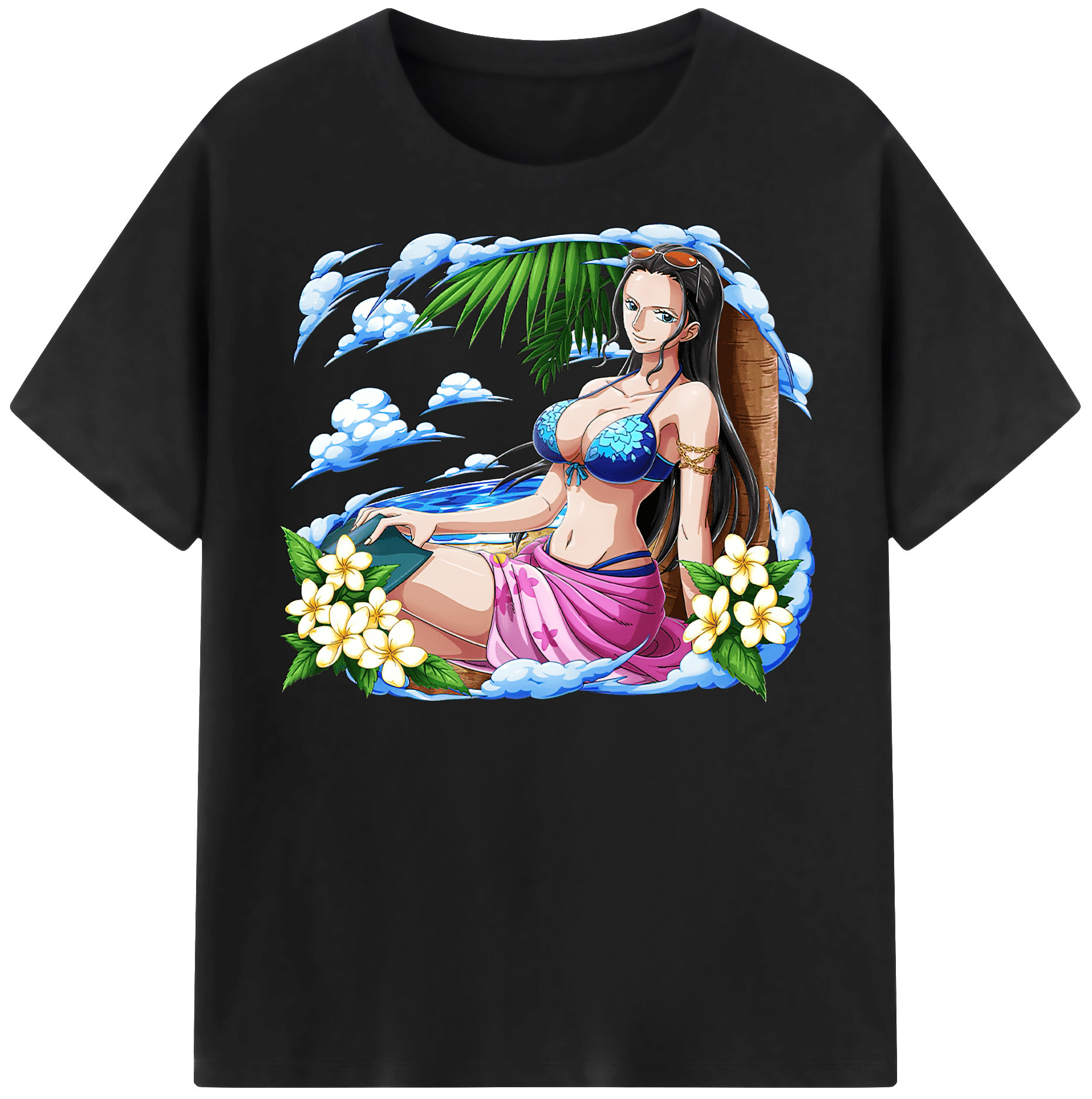 ワンピース ニコ・ロビン ONE PIECE Nico Robin レディースカジュアルプリントTシャツ（綿100％）