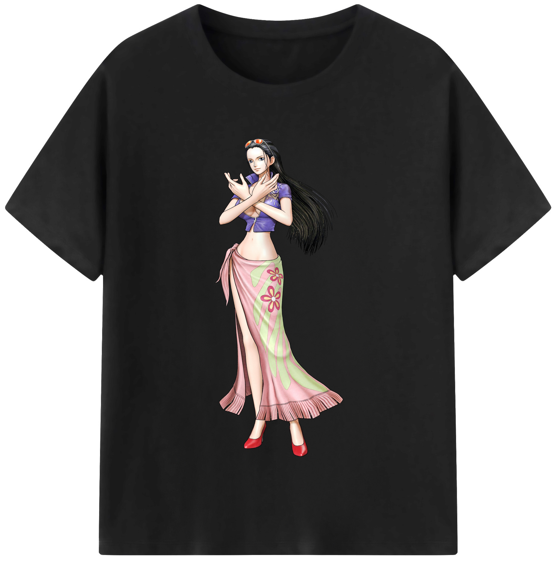 ワンピース ニコ・ロビン ONE PIECE Nico Robin レディースカジュアルプリントTシャツ（綿100％）