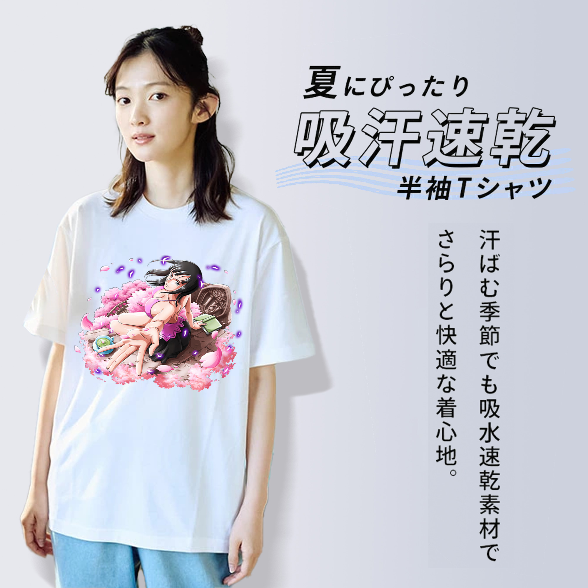 ワンピース ニコ・ロビン ONE PIECE Nico Robin レディースカジュアルプリントTシャツ（綿100％）