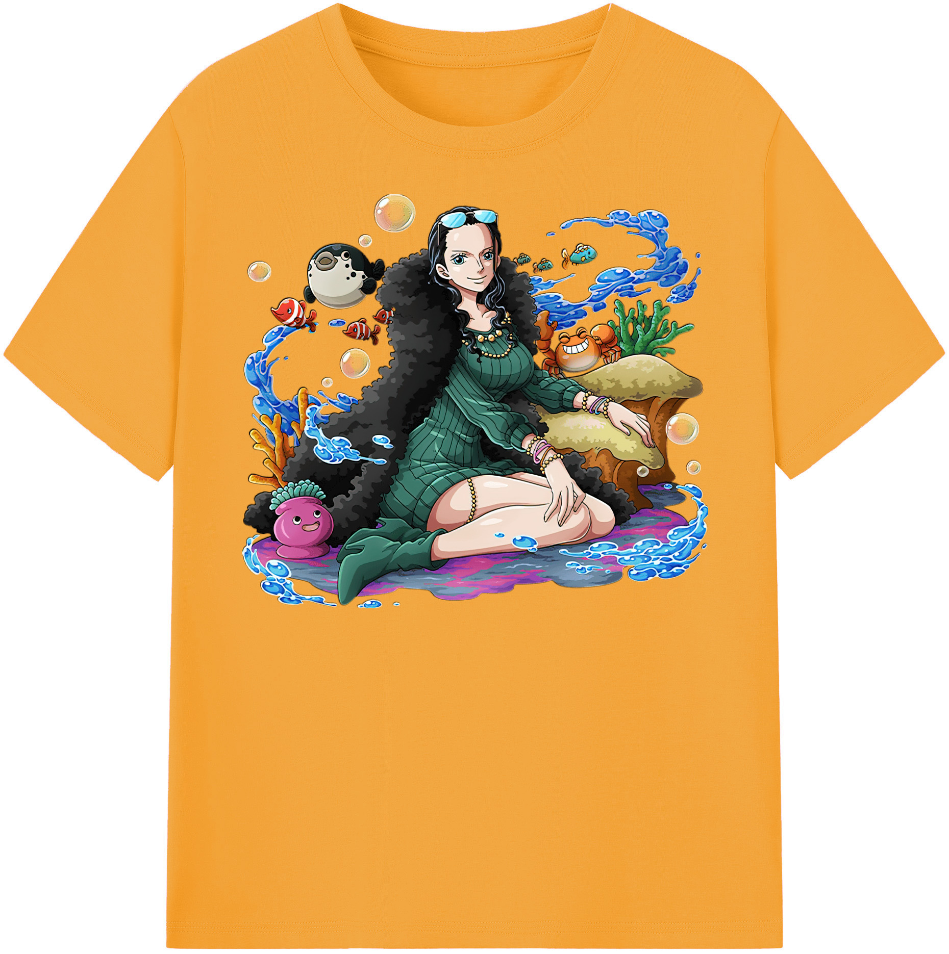 （画像用） ワンピース ニコ・ロビン ONE PIECE Nico Robin レディースカジュアルプリントTシャツ（綿100％）