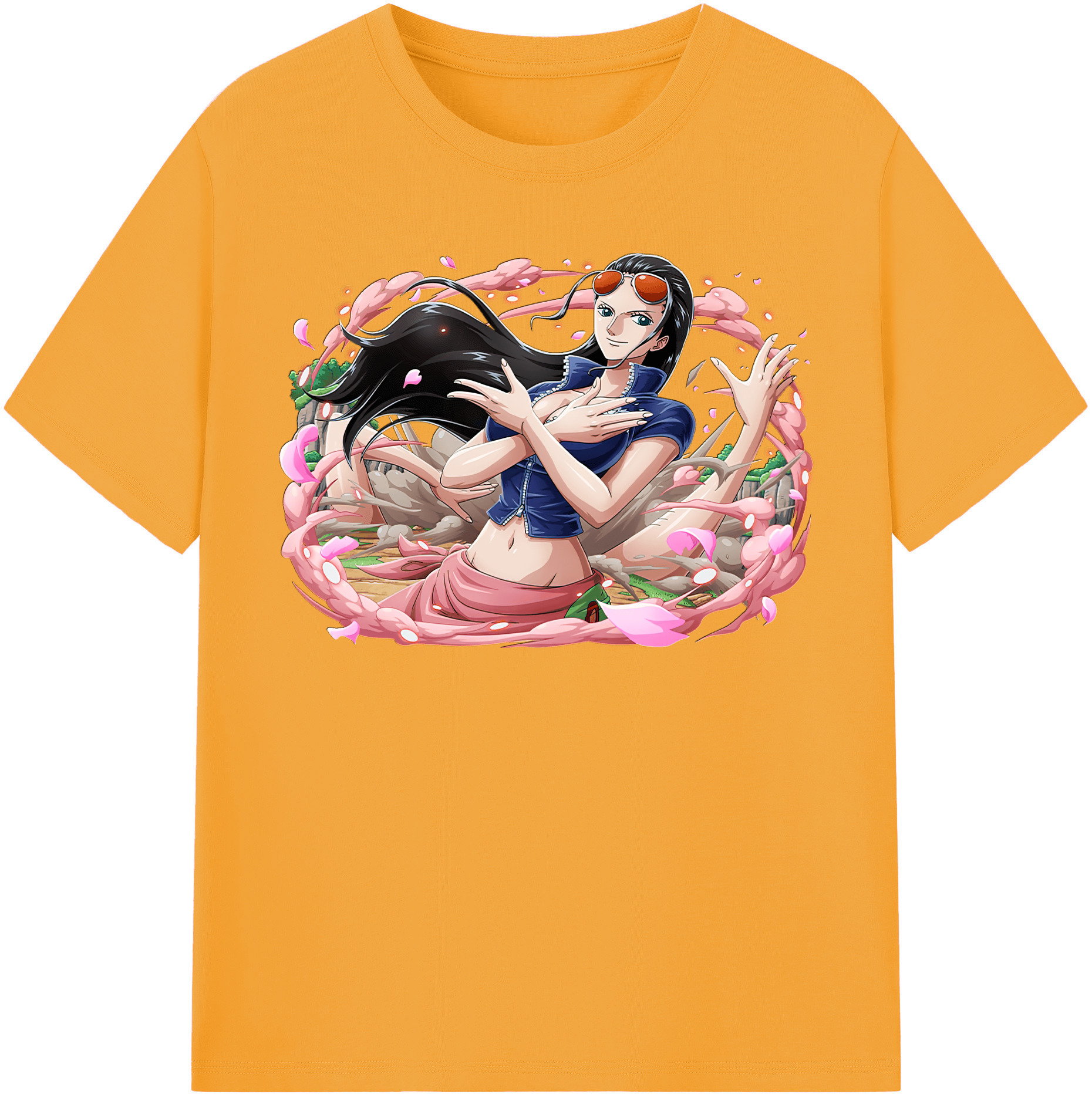 ワンピース ニコ・ロビン ONE PIECE Nico Robin レディースカジュアルプリントTシャツ（綿100％）