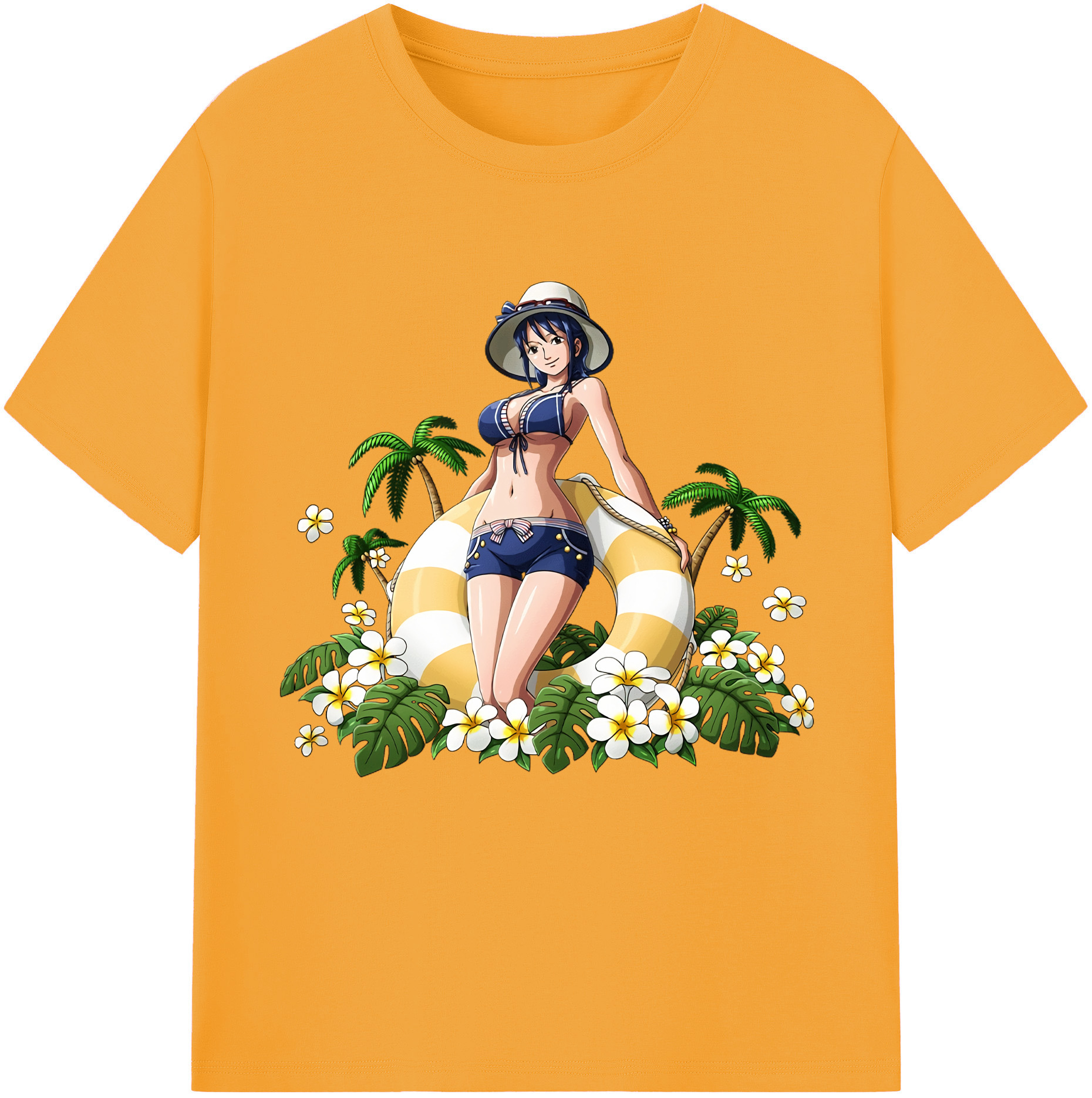 ワンピース ニコ・ロビン ONE PIECE Nico Robin レディースカジュアルプリントTシャツ（綿100％）