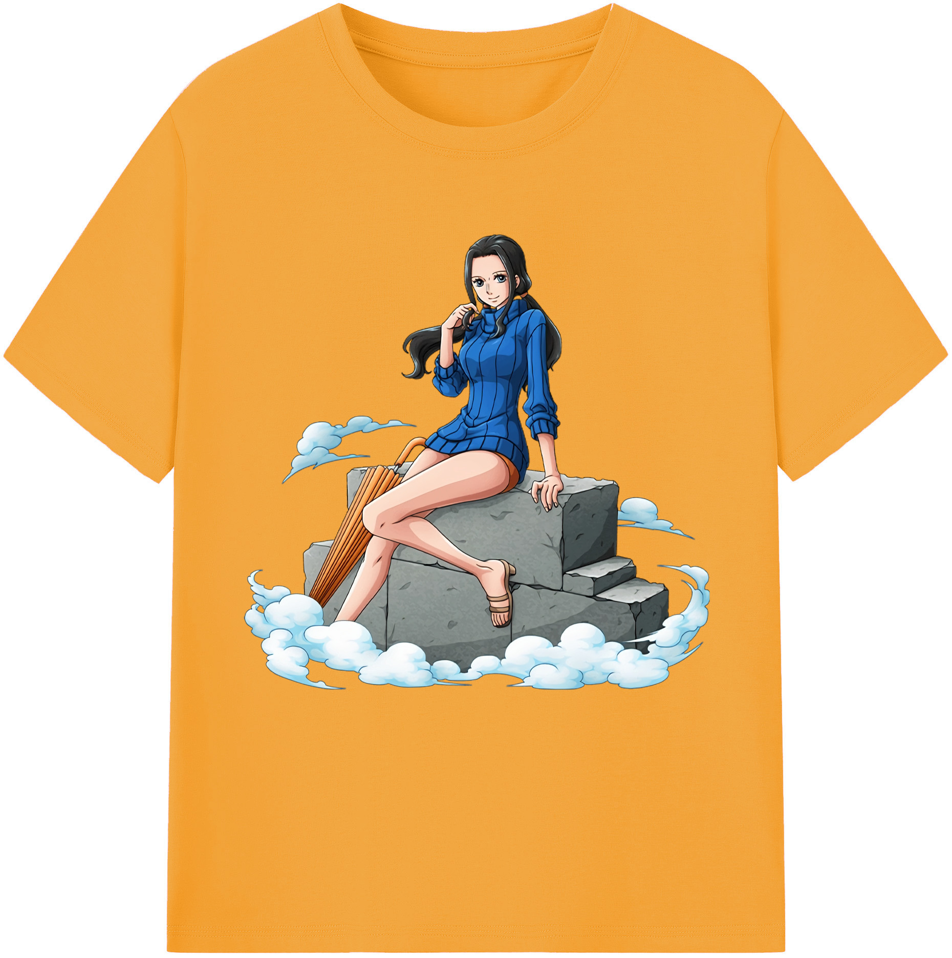 ワンピース ニコ・ロビン ONE PIECE Nico Robin レディースカジュアルプリントTシャツ（綿100％）