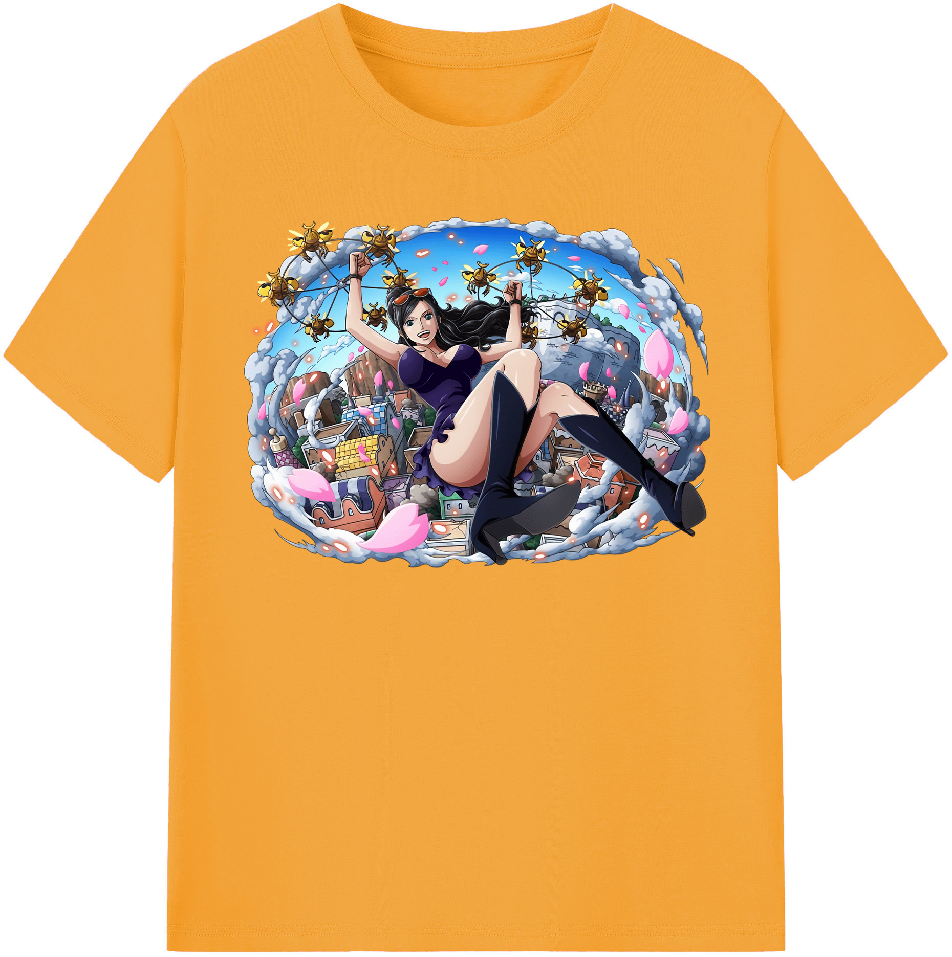 ワンピース ニコ・ロビン ONE PIECE Nico Robin レディースカジュアルプリントTシャツ（綿100％）