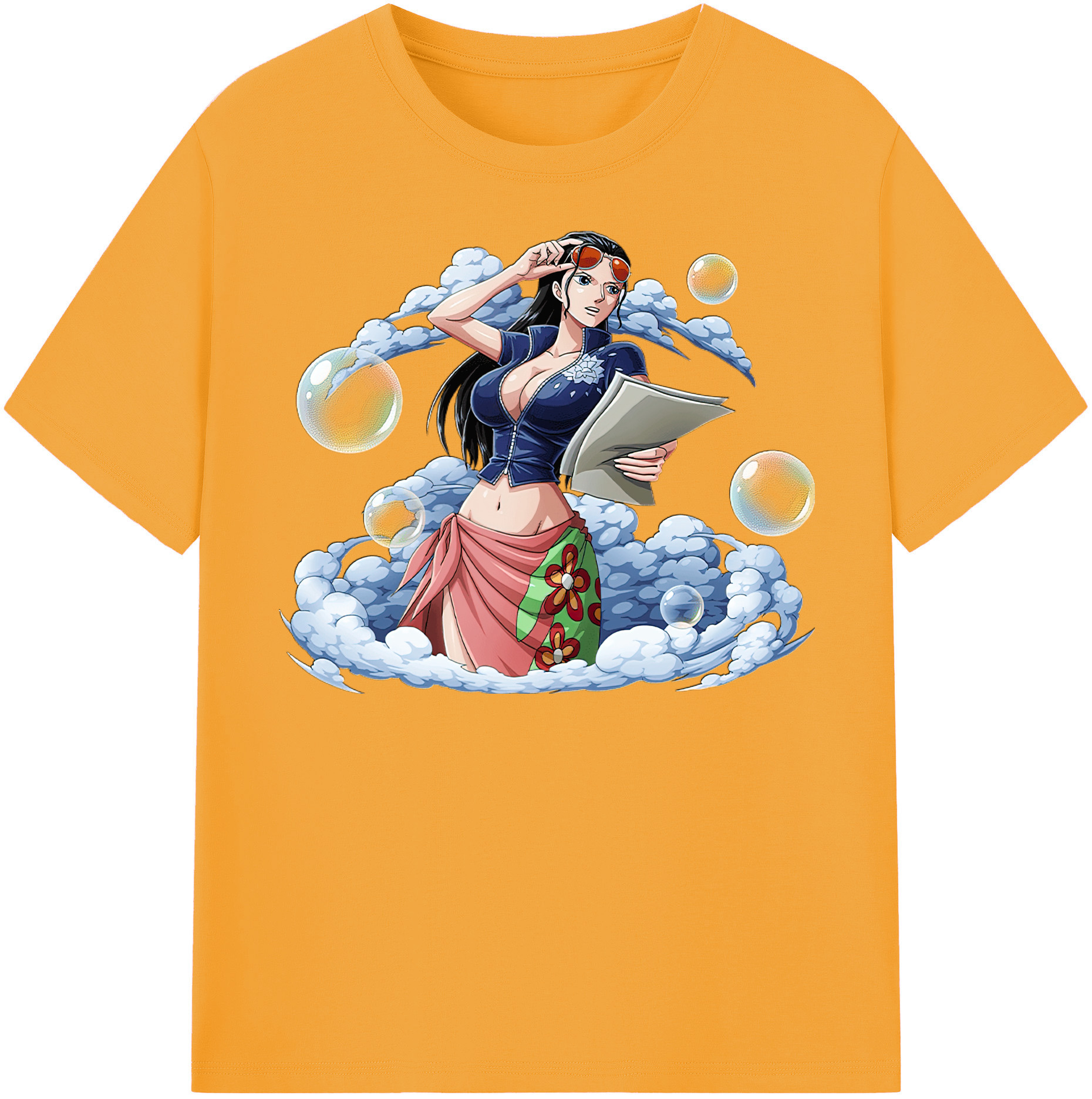 ワンピース ニコ・ロビン ONE PIECE Nico Robin レディースカジュアルプリントTシャツ（綿100％）