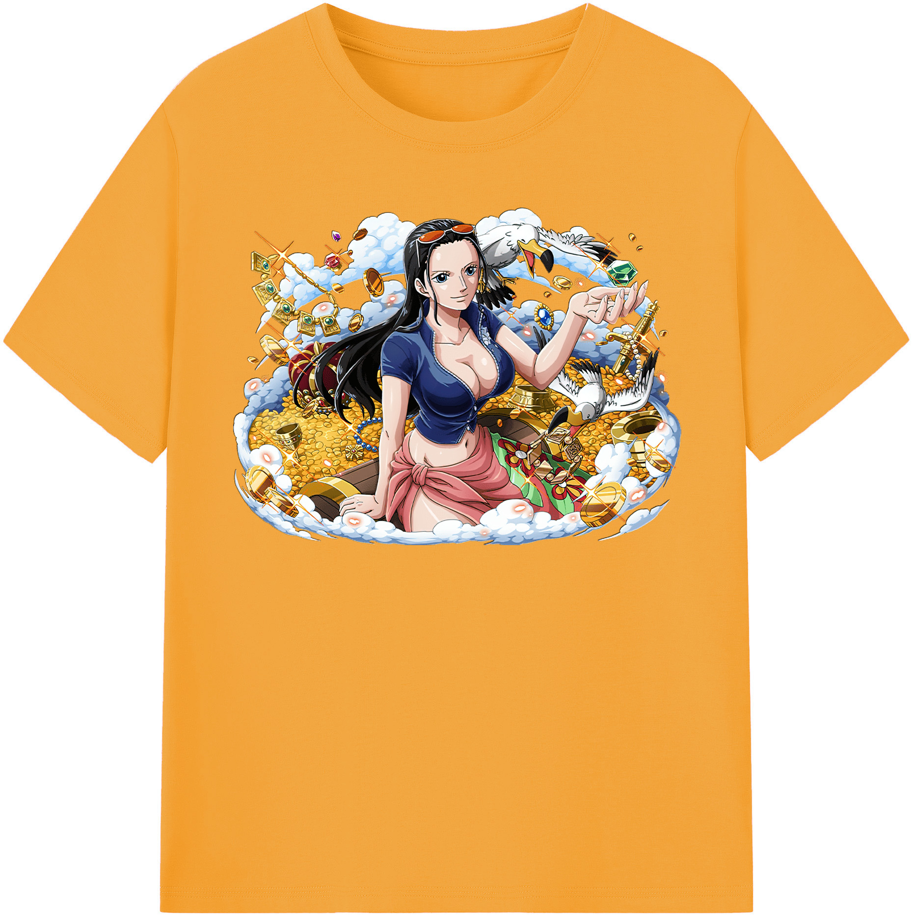 ワンピース ニコ・ロビン ONE PIECE Nico Robin レディースカジュアルプリントTシャツ（綿100％）