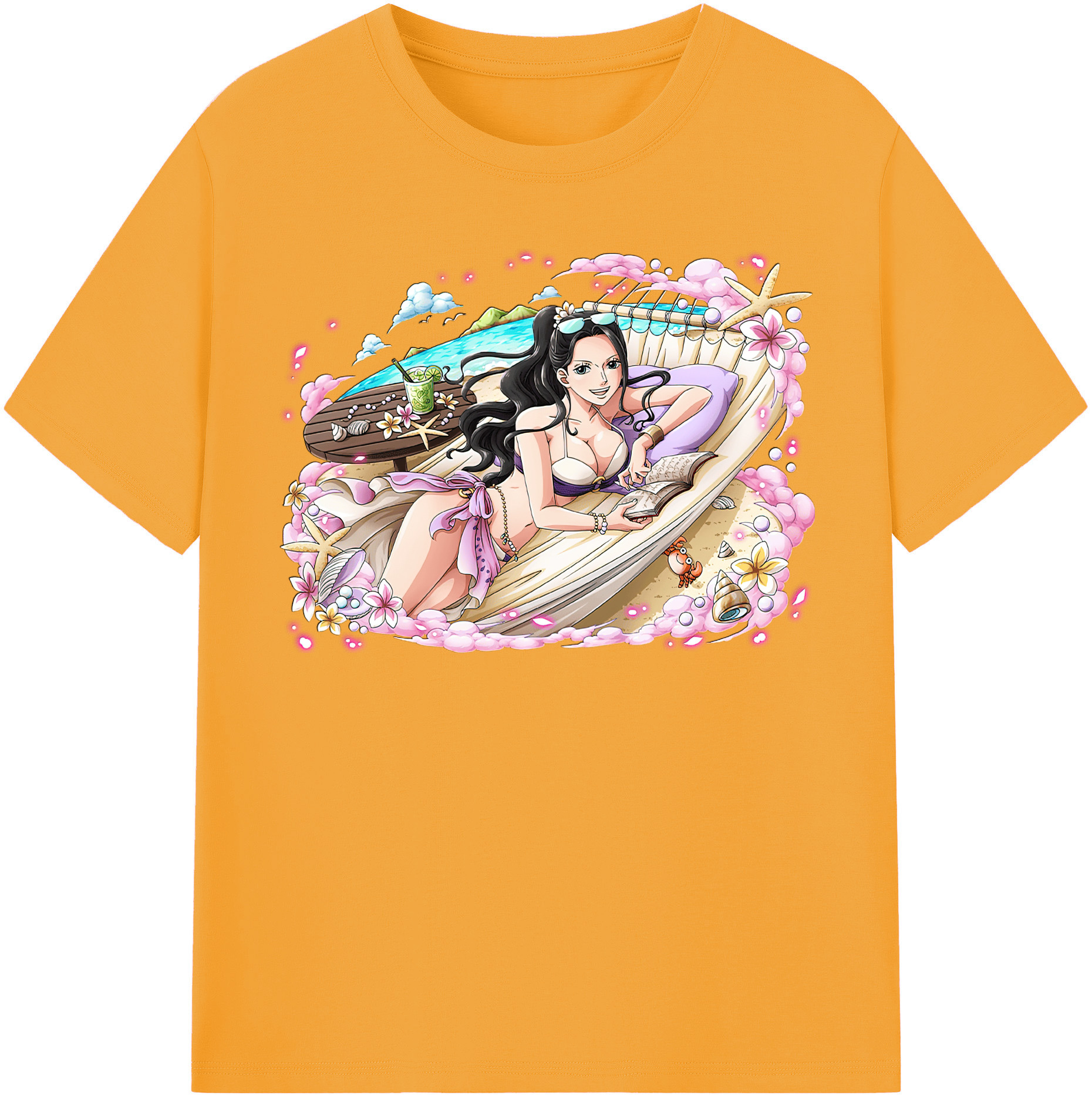ワンピース ニコ・ロビン ONE PIECE Nico Robin レディースカジュアルプリントTシャツ（綿100％）