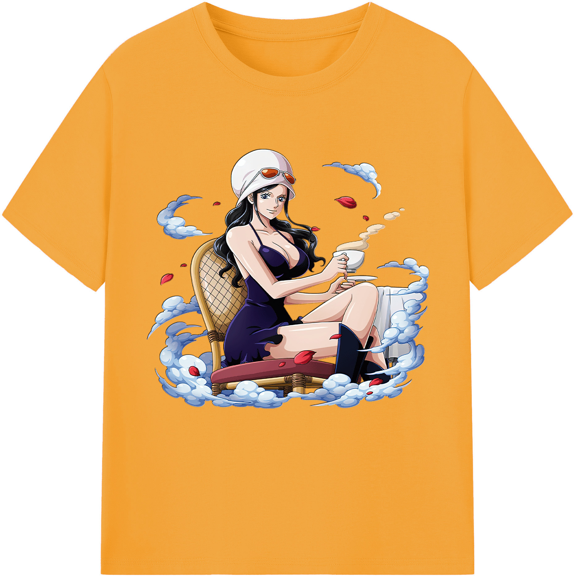 ワンピース ニコ・ロビン ONE PIECE Nico Robin レディースカジュアルプリントTシャツ（綿100％）