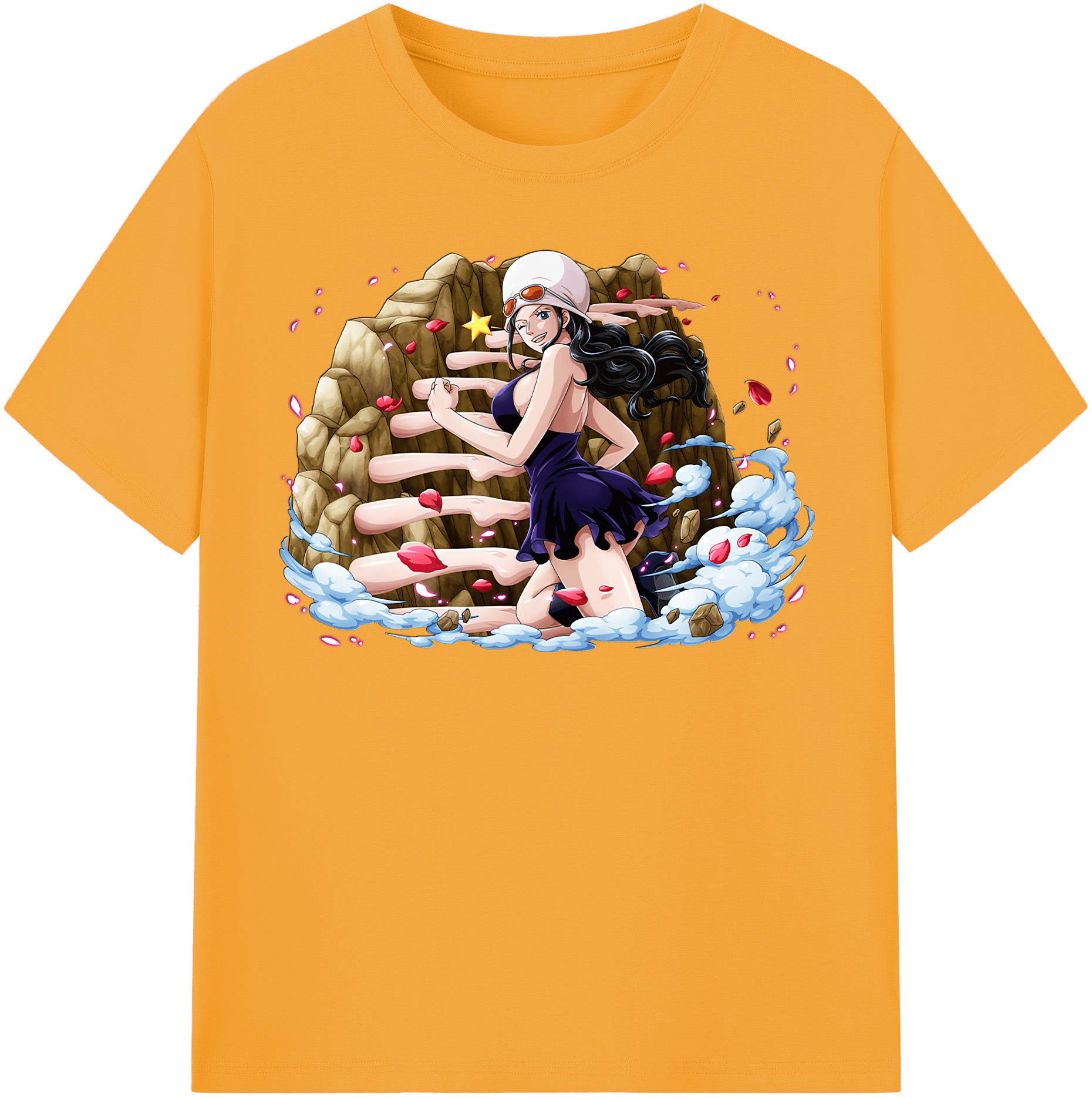 ワンピース ニコ・ロビン ONE PIECE Nico Robin レディースカジュアルプリントTシャツ（綿100％）