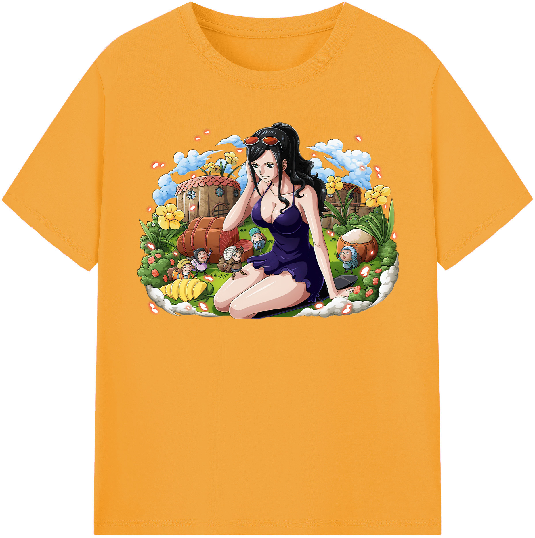 ワンピース ニコ・ロビン ONE PIECE Nico Robin レディースカジュアルプリントTシャツ（綿100％）