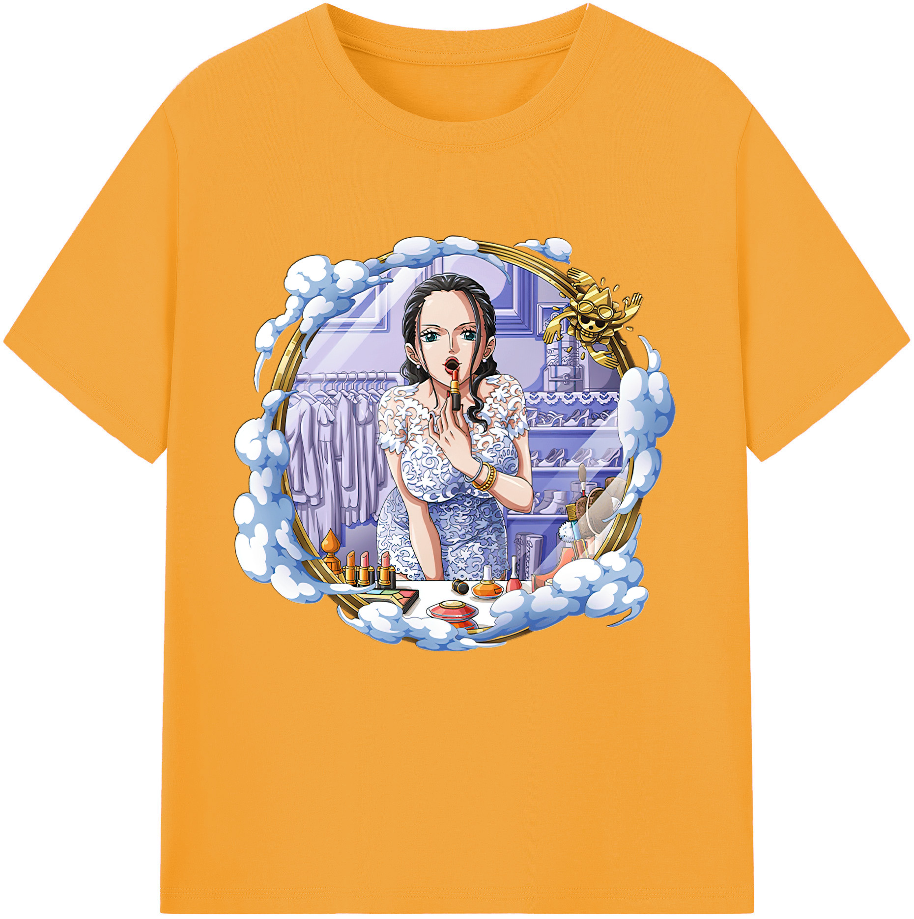 ワンピース ニコ・ロビン ONE PIECE Nico Robin レディースカジュアルプリントTシャツ（綿100％）