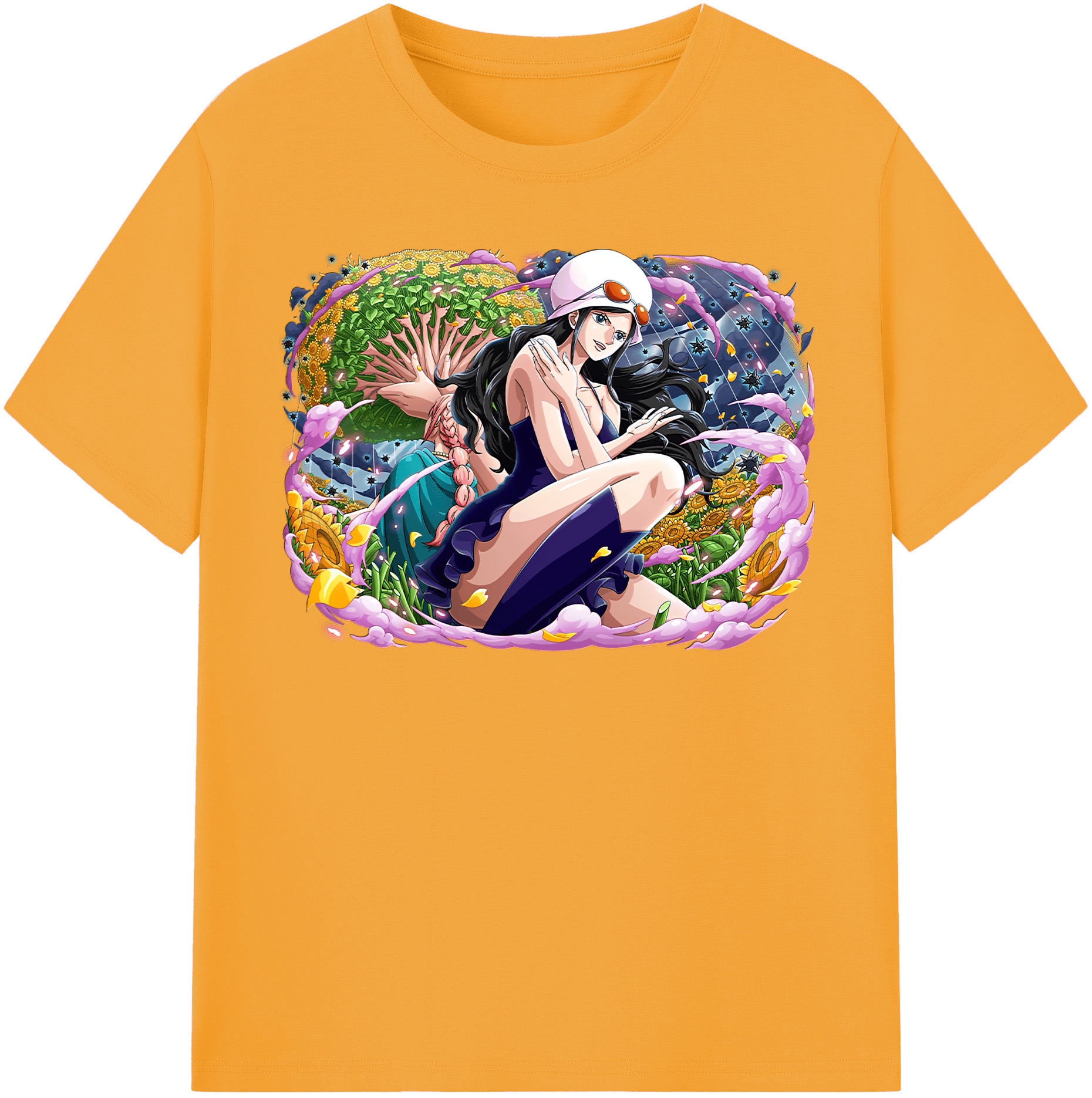 ワンピース ニコ・ロビン ONE PIECE Nico Robin レディースカジュアルプリントTシャツ（綿100％）