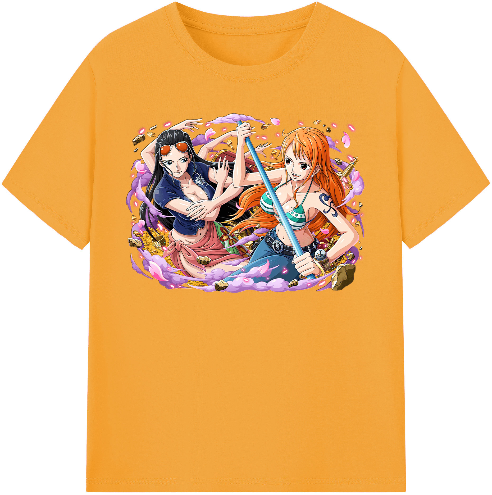 ワンピース ニコ・ロビン ONE PIECE Nico Robin レディースカジュアルプリントTシャツ（綿100％）