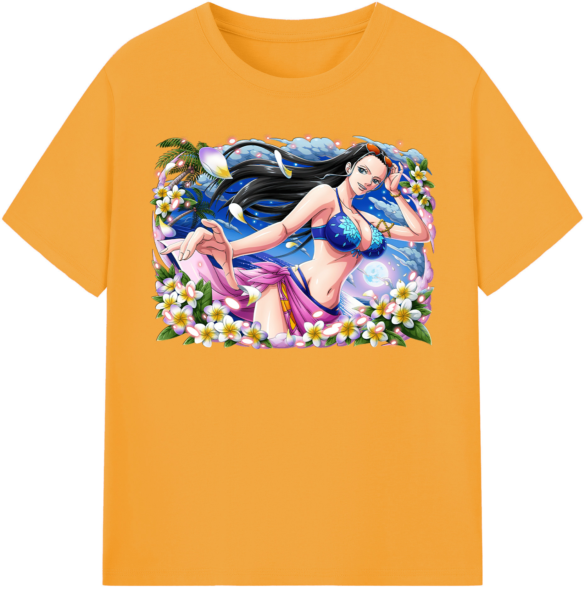（画像用） ワンピース ニコ・ロビン ONE PIECE Nico Robin レディースカジュアルプリントTシャツ（綿100％）
