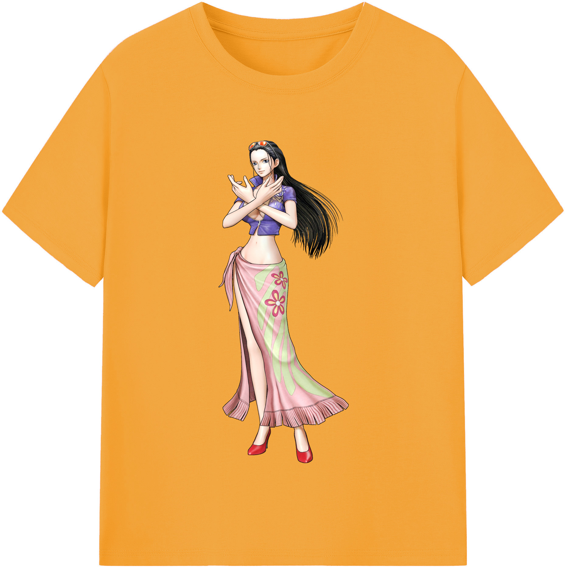 ワンピース ニコ・ロビン ONE PIECE Nico Robin レディースカジュアルプリントTシャツ（綿100％）