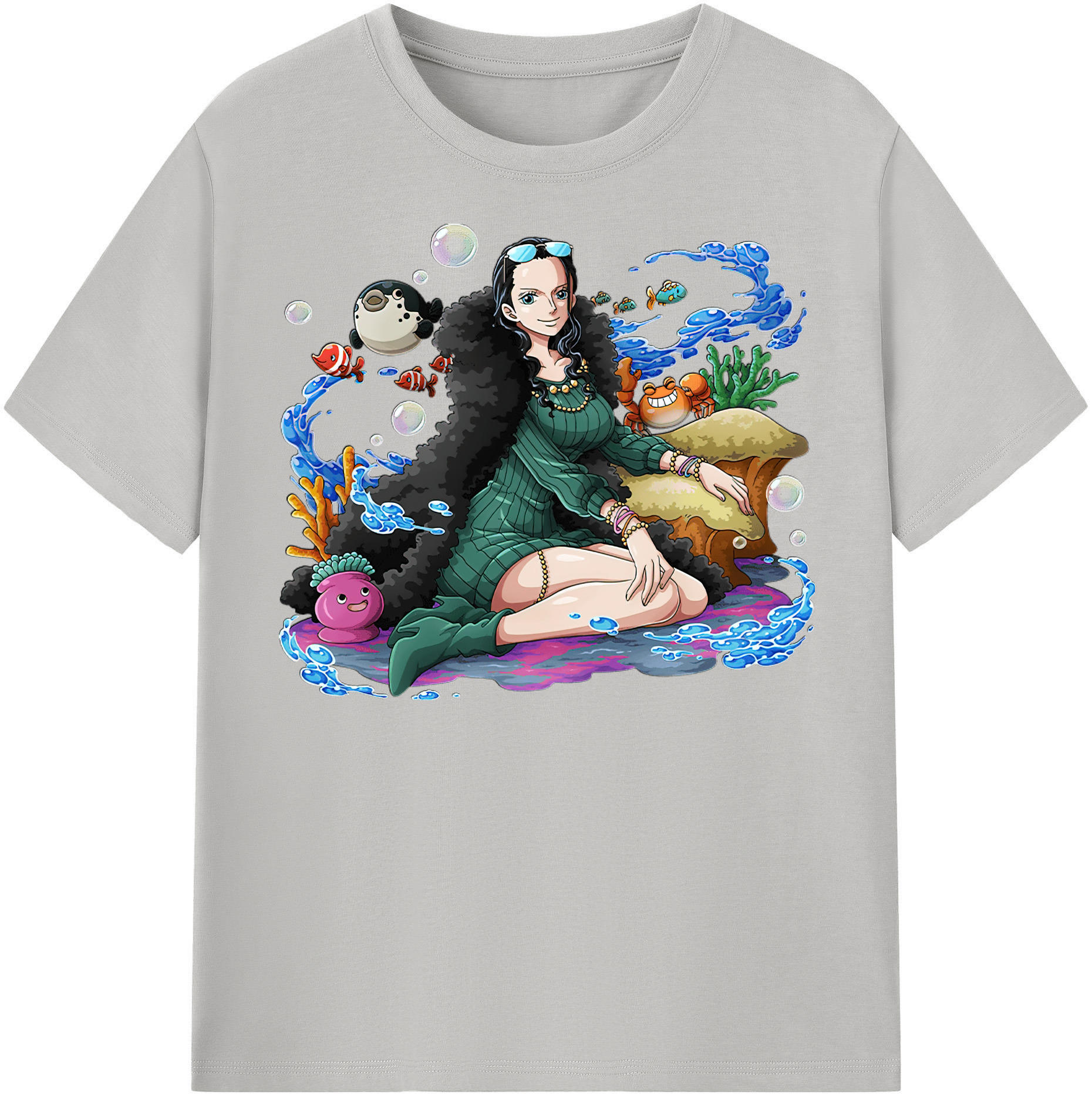 （画像用） ワンピース ニコ・ロビン ONE PIECE Nico Robin レディースカジュアルプリントTシャツ（綿100％）