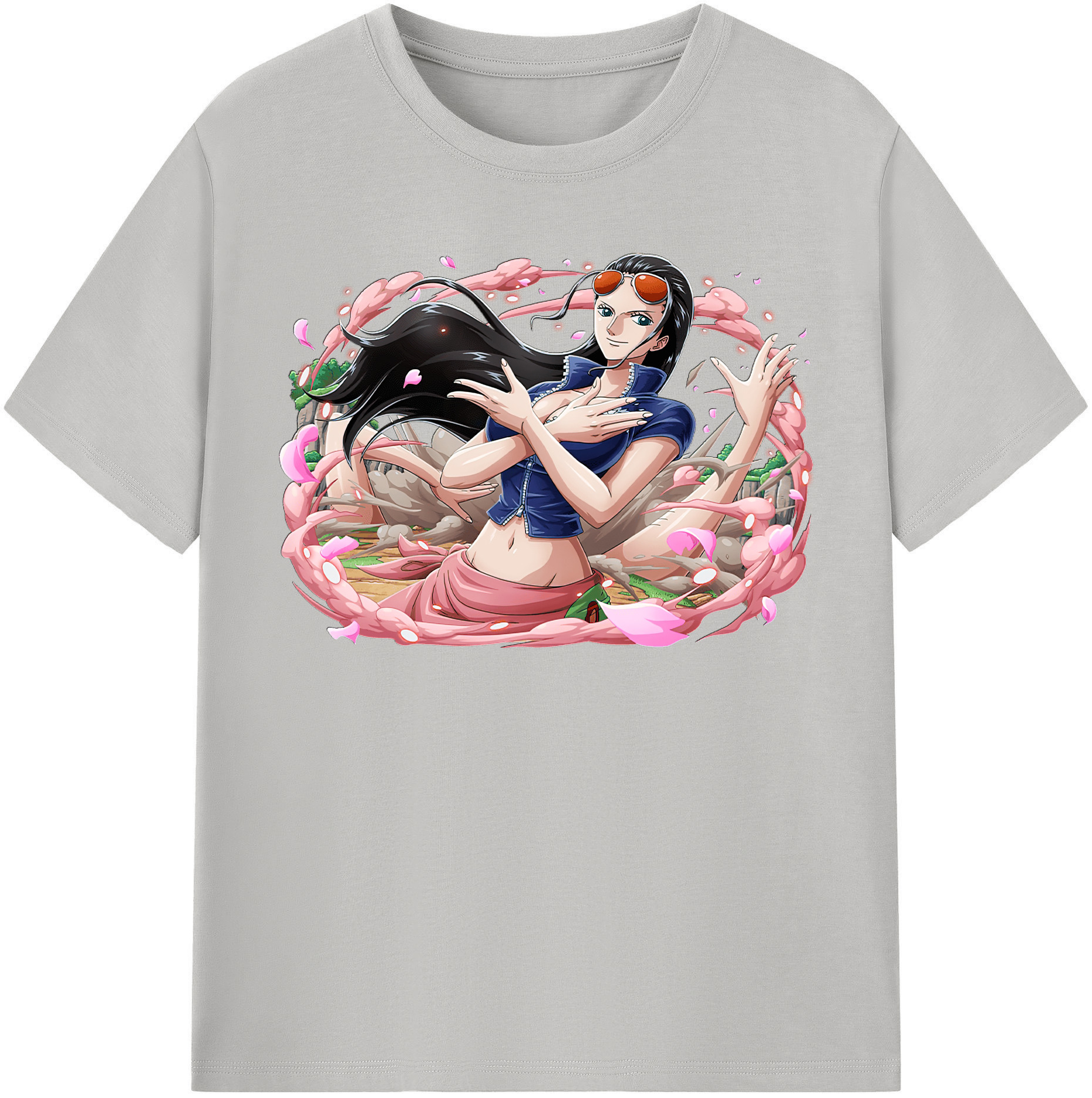 ワンピース ニコ・ロビン ONE PIECE Nico Robin レディースカジュアルプリントTシャツ（綿100％）