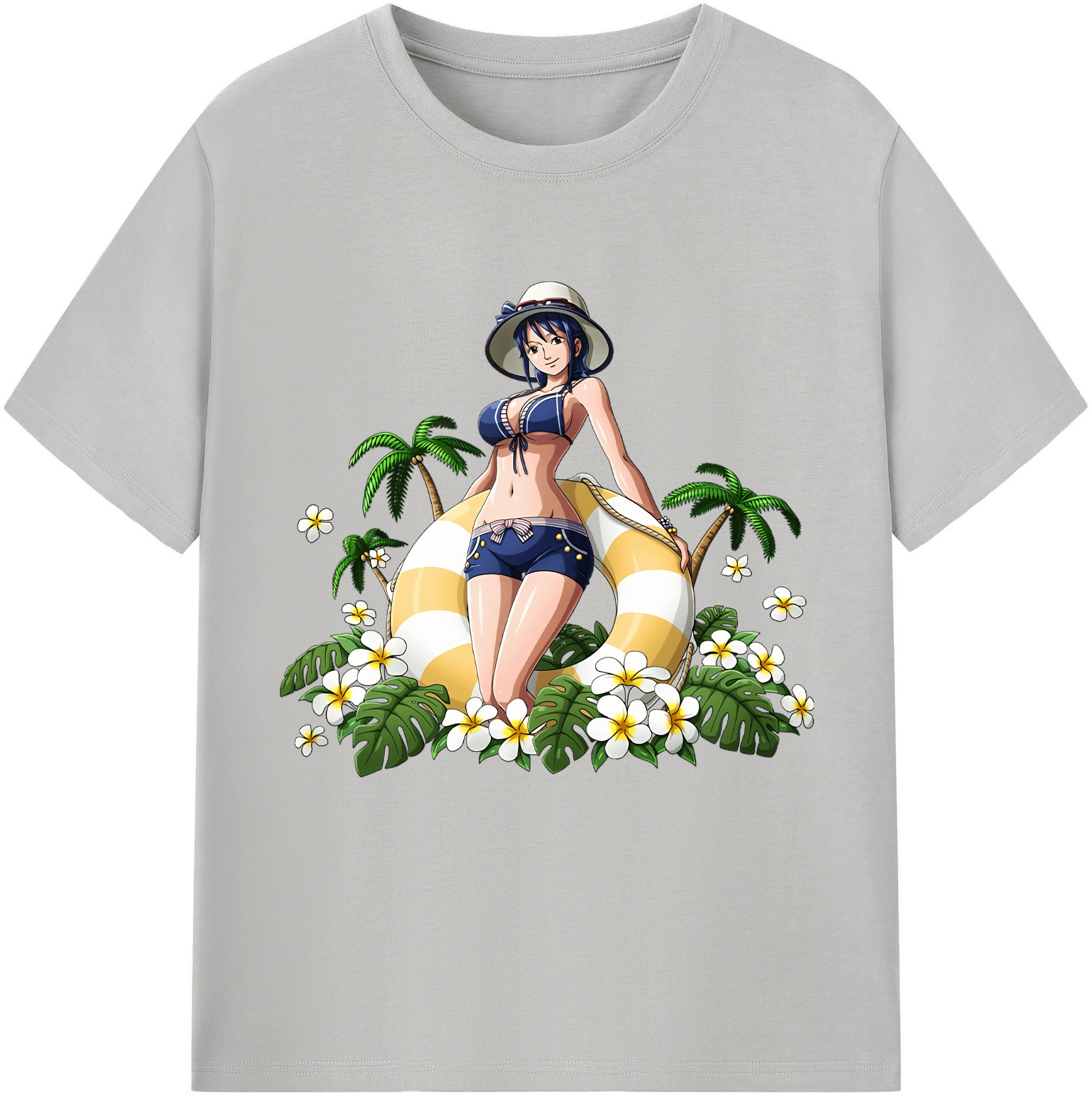 ワンピース ニコ・ロビン ONE PIECE Nico Robin レディースカジュアルプリントTシャツ（綿100％）