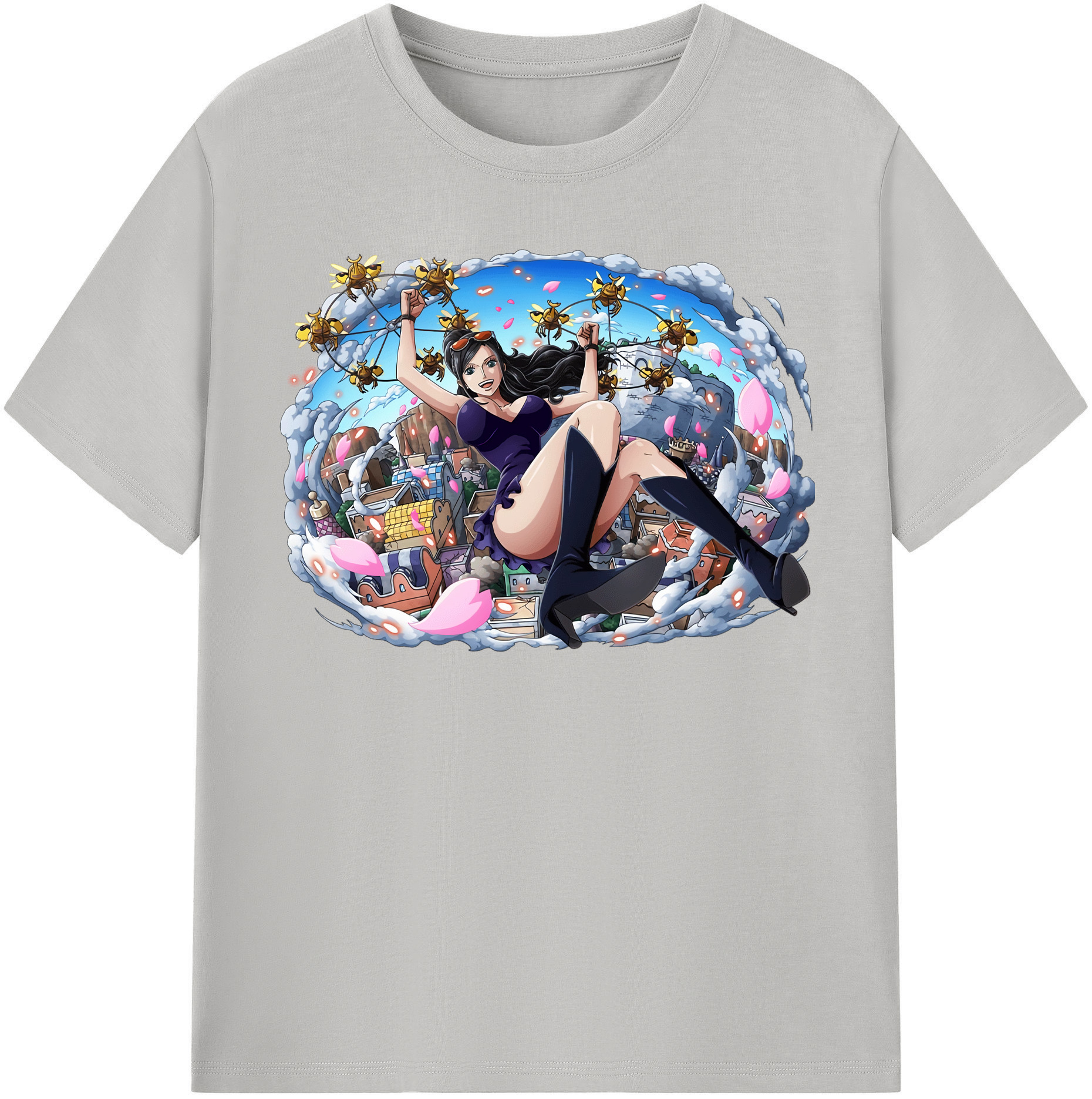 ワンピース ニコ・ロビン ONE PIECE Nico Robin レディースカジュアルプリントTシャツ（綿100％）