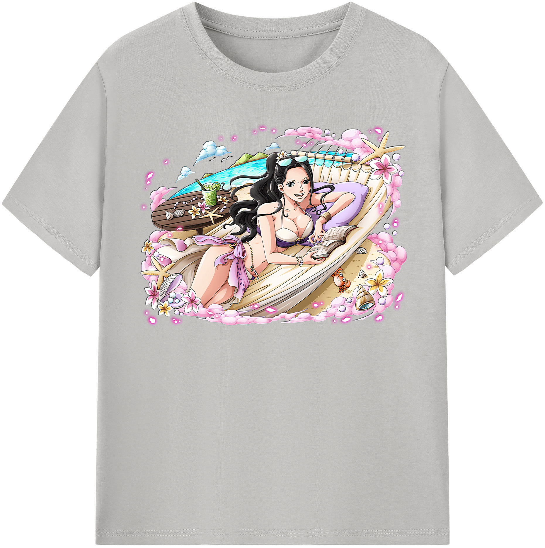 ワンピース ニコ・ロビン ONE PIECE Nico Robin レディースカジュアルプリントTシャツ（綿100％）