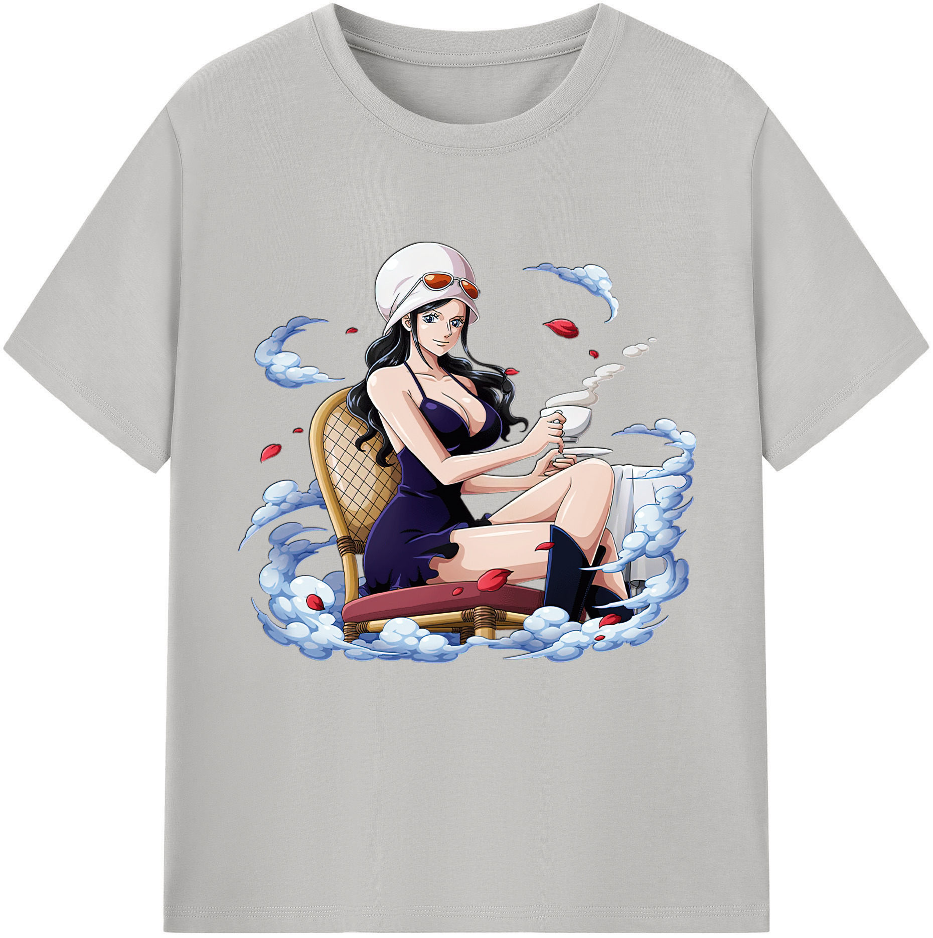 ワンピース ニコ・ロビン ONE PIECE Nico Robin レディースカジュアルプリントTシャツ（綿100％）