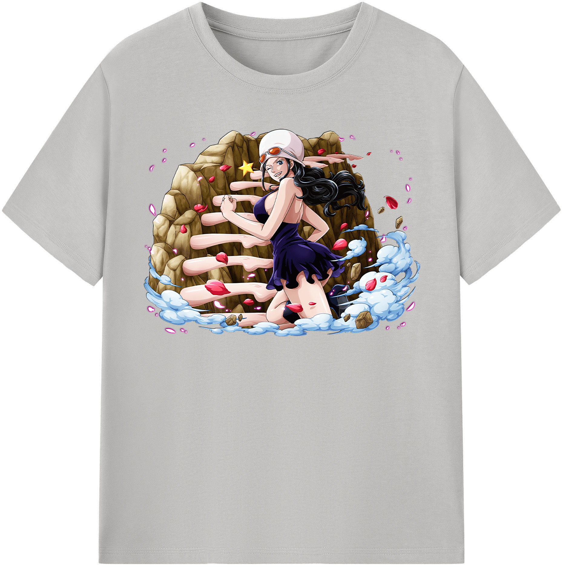 ワンピース ニコ・ロビン ONE PIECE Nico Robin レディースカジュアルプリントTシャツ（綿100％）