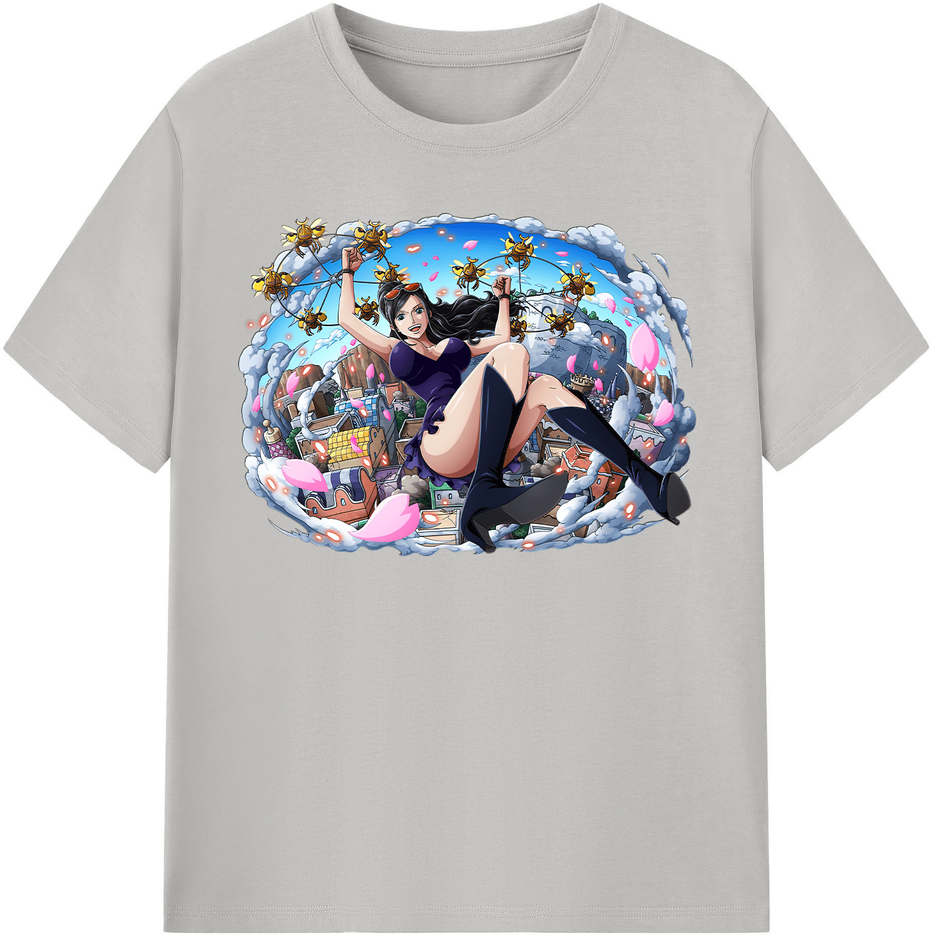 ワンピース ニコ・ロビン ONE PIECE Nico Robin レディースカジュアルプリントTシャツ（綿100％）