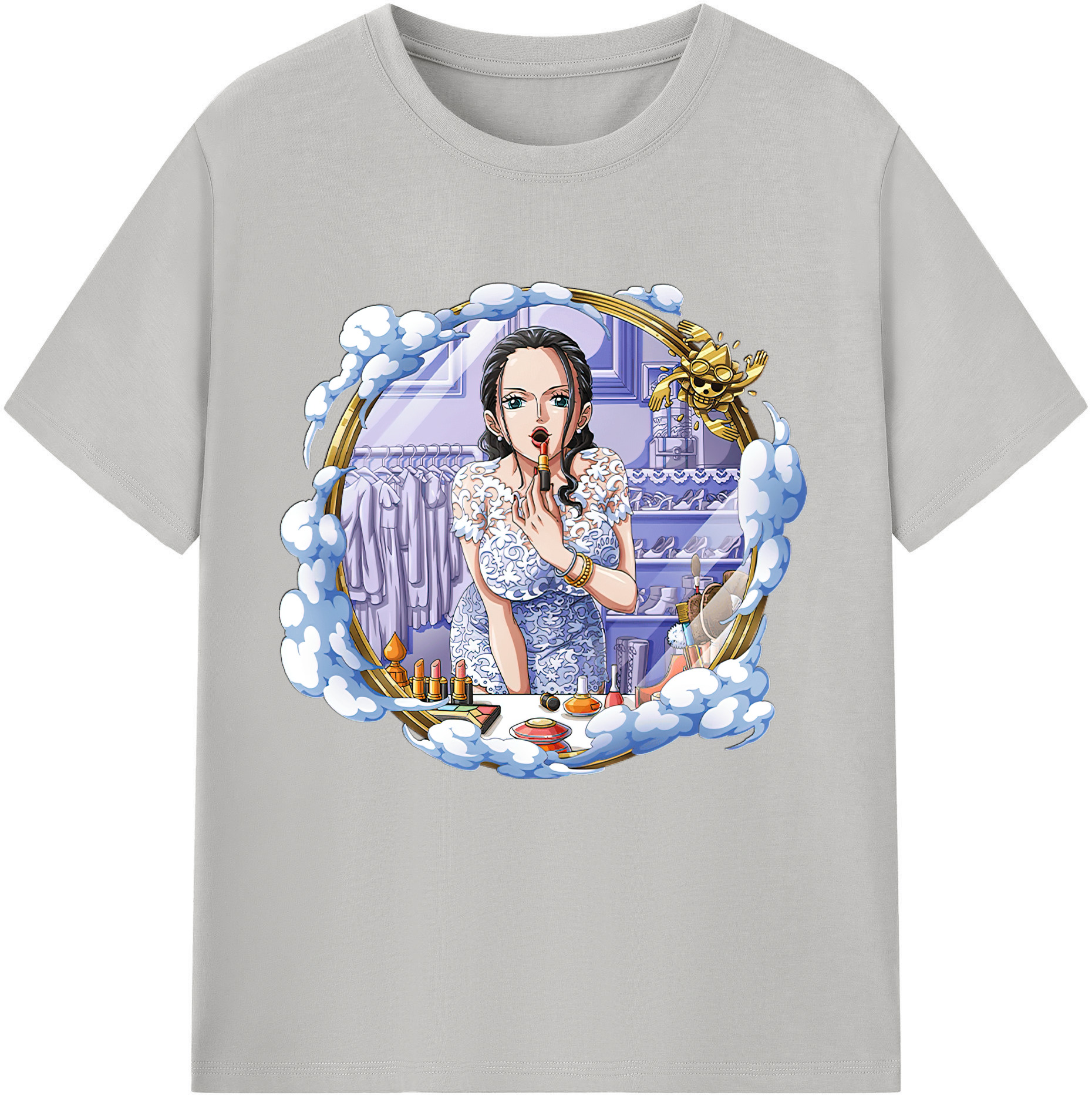 ワンピース ニコ・ロビン ONE PIECE Nico Robin レディースカジュアルプリントTシャツ（綿100％）
